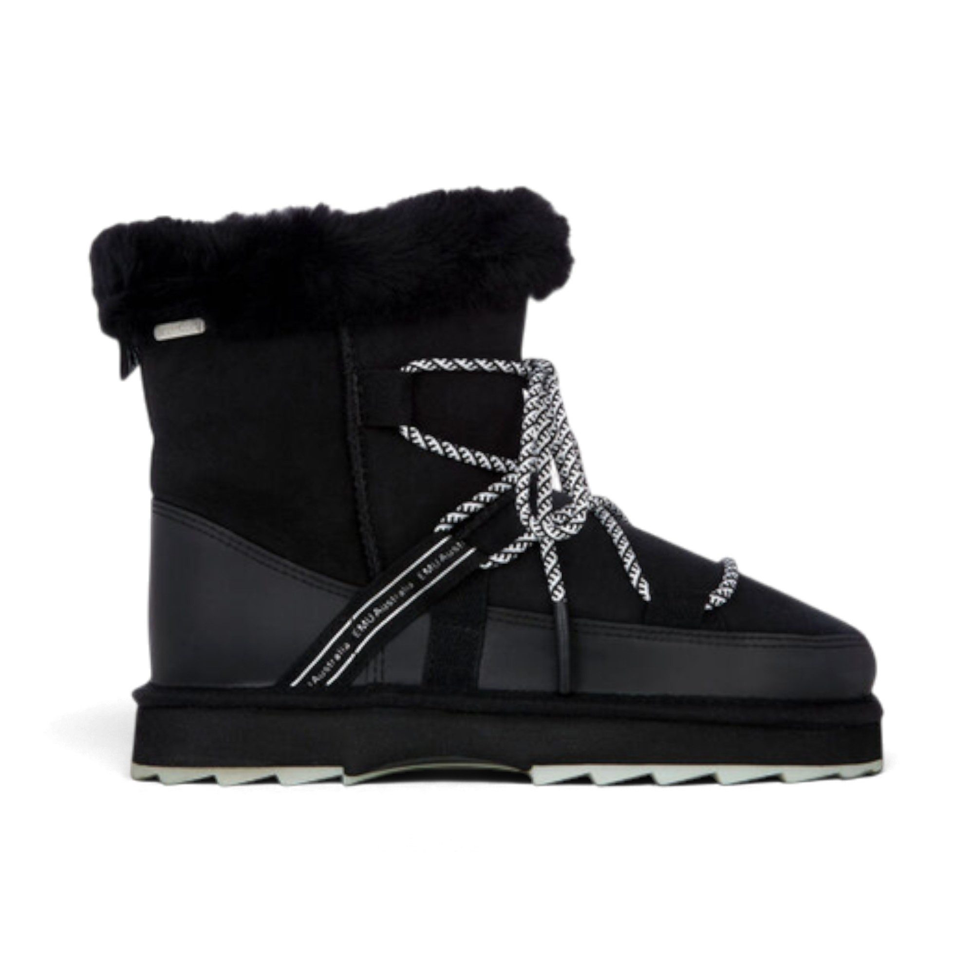Emu Australia Blurred (Lammfell, gezähnte Gummiaußensohle) schwarz Damen Winterstiefel