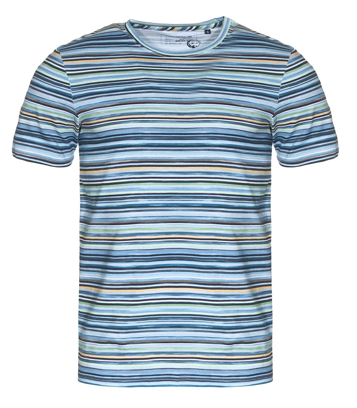 MARVELIS T-Shirt T-Shirt - Casual Fit - Rundhals - Gestreift - Mehrfarbig