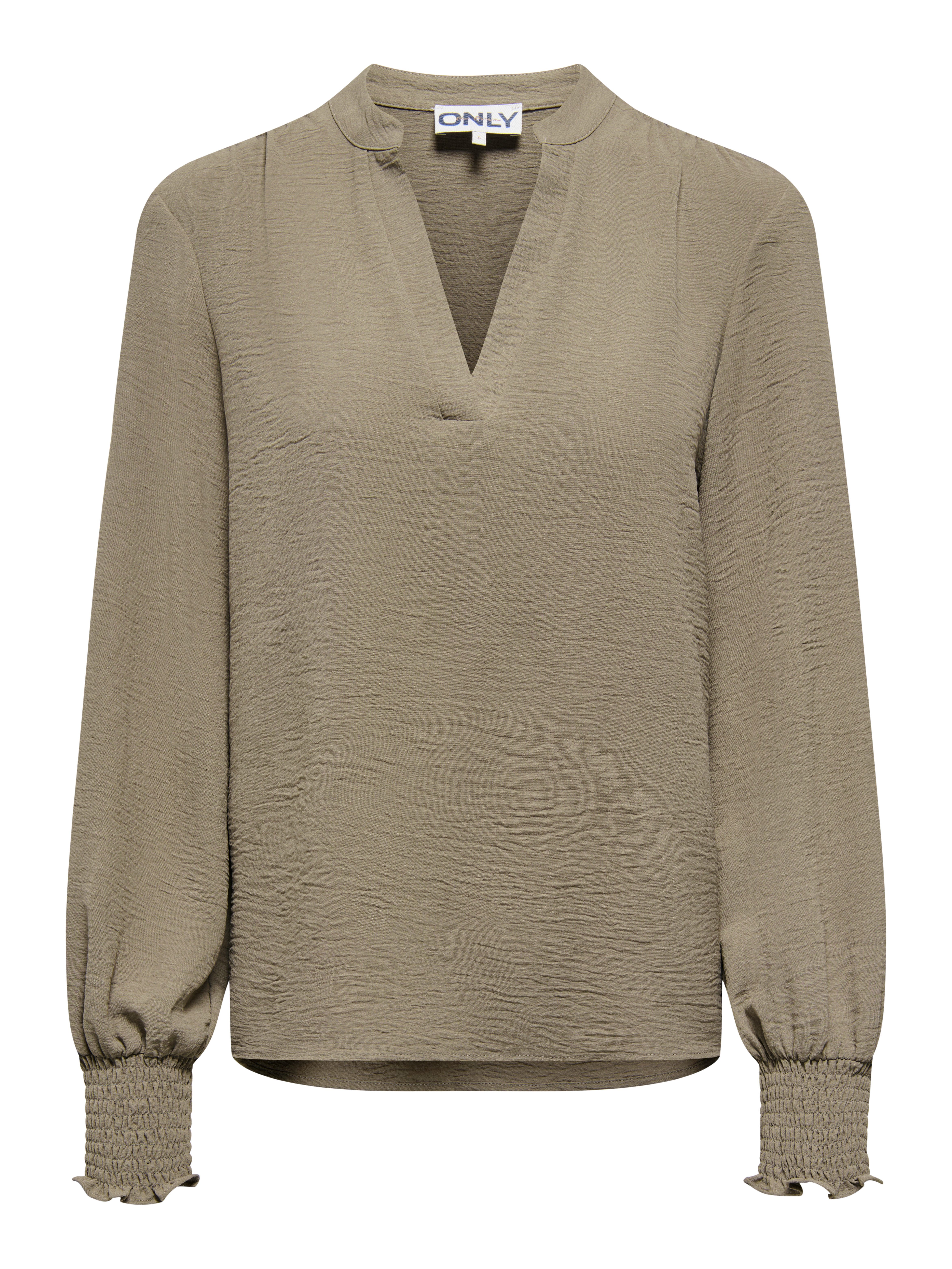 ONLY Blusenshirt ONLMETTE V-NECK LS SMOCK TOP NOOS WVN Kunstfaser, regular fit – Bild 5 von 5