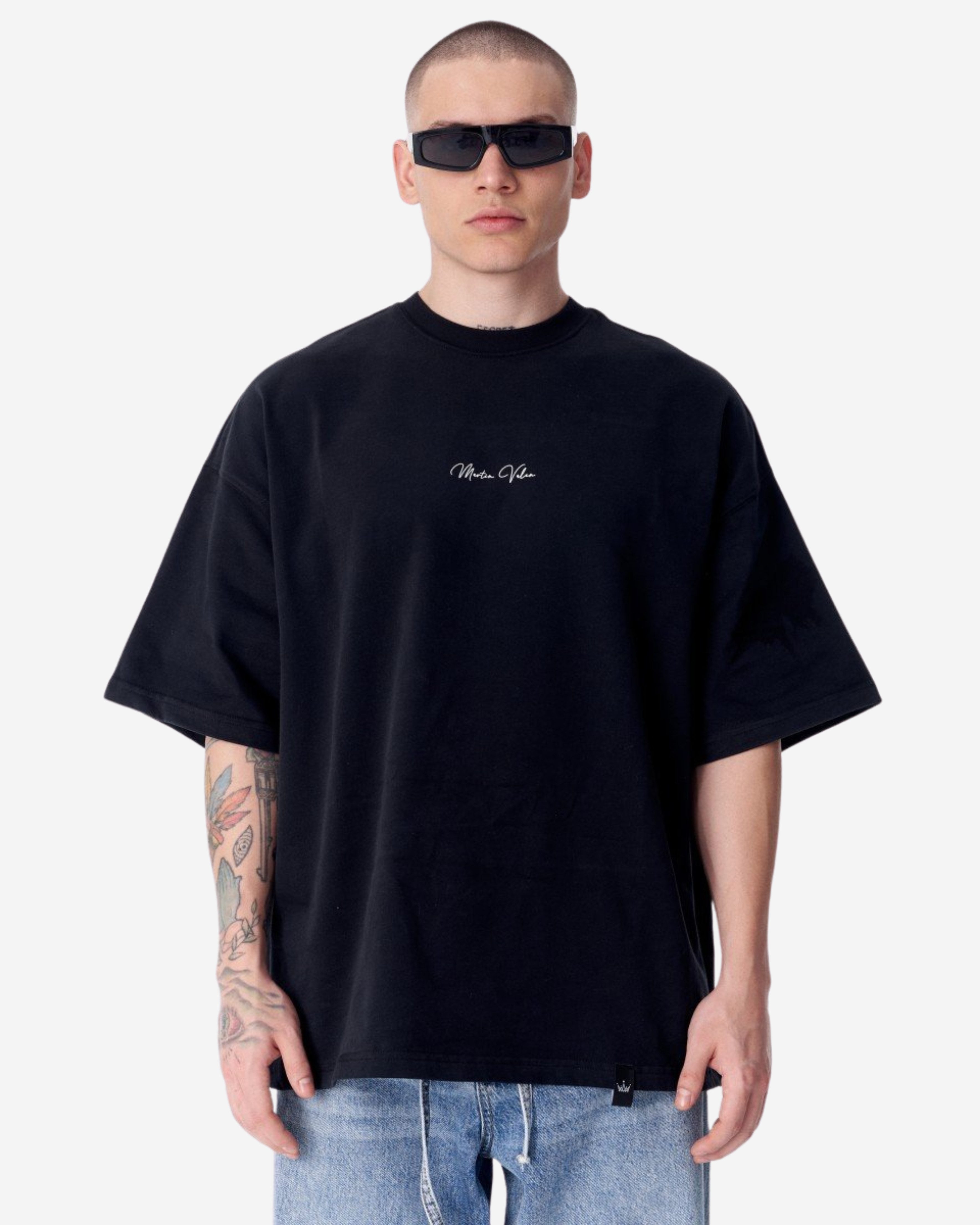 Martin Valen Kapuzenpullover Monarch Schleife Schwarzes T-Shirt - Groß