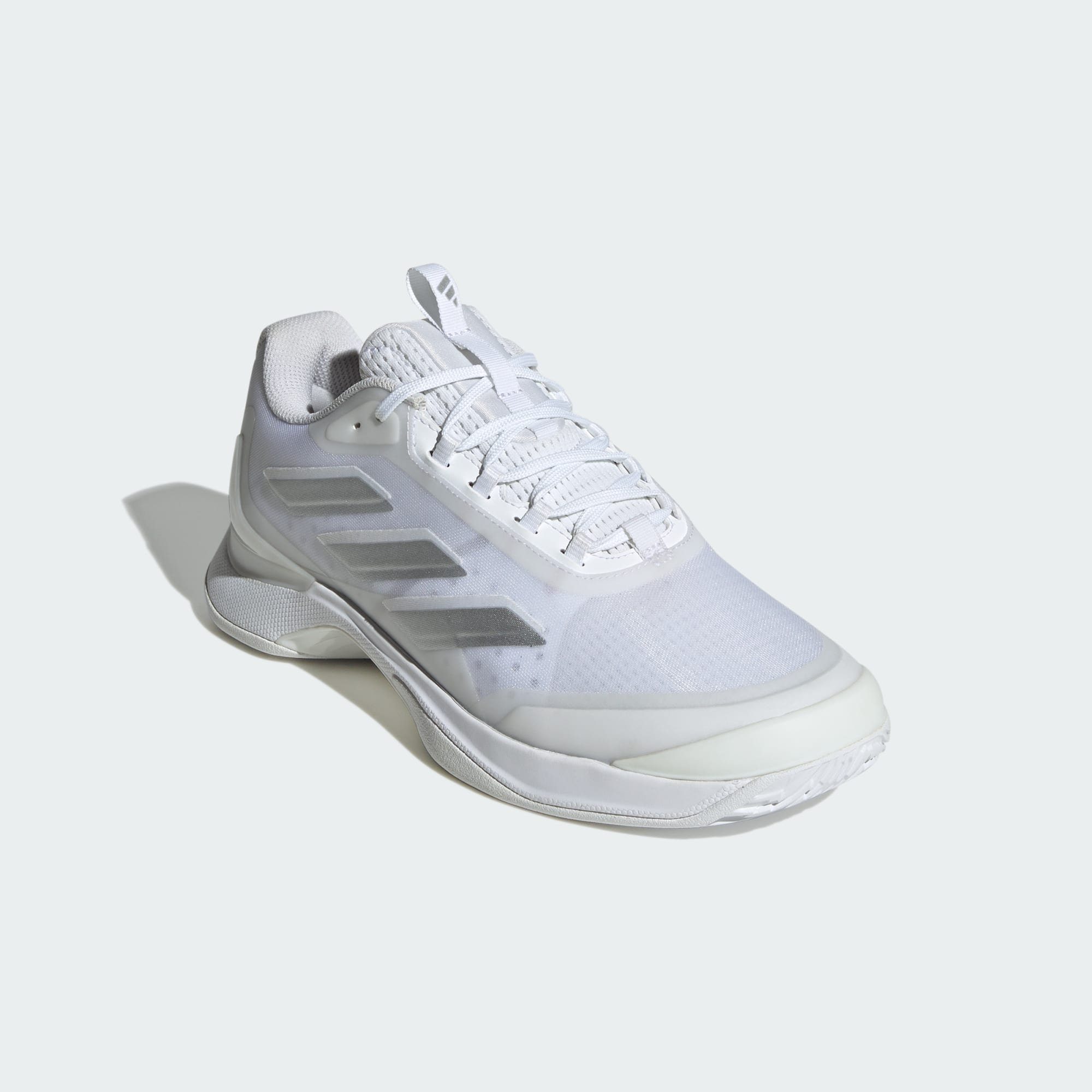 adidas Performance AVACOURT 2 TENNISSCHUH Indoorschuh Cloud White / Silver Metallic / Grey One | Hallenschuhe