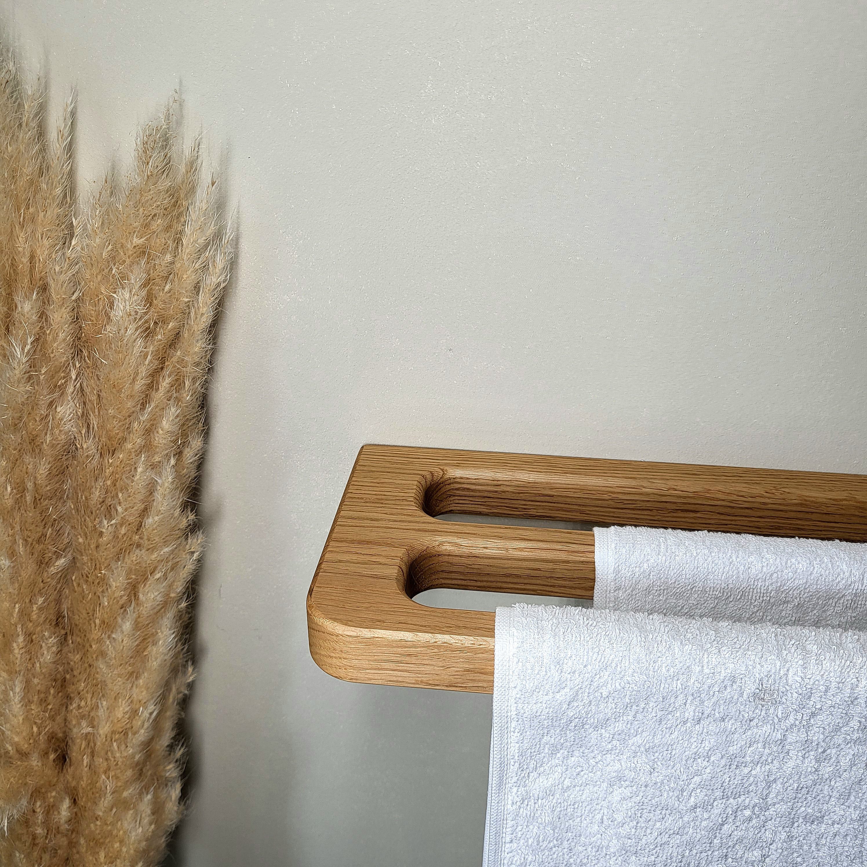 ScandiHooks Handtuchhalter Großer Doppel-Handtuchhalter aus massivem Eichen günstig online kaufen