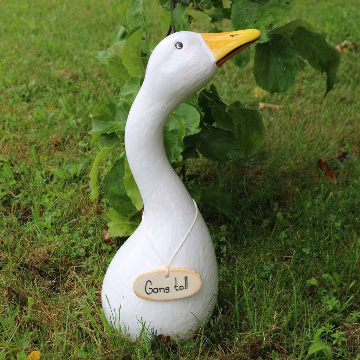 Tangoo Keramik-Vogel TOLL, Gartenfigur Gans Schild mit GANS (Stück) Tangoo-Deko