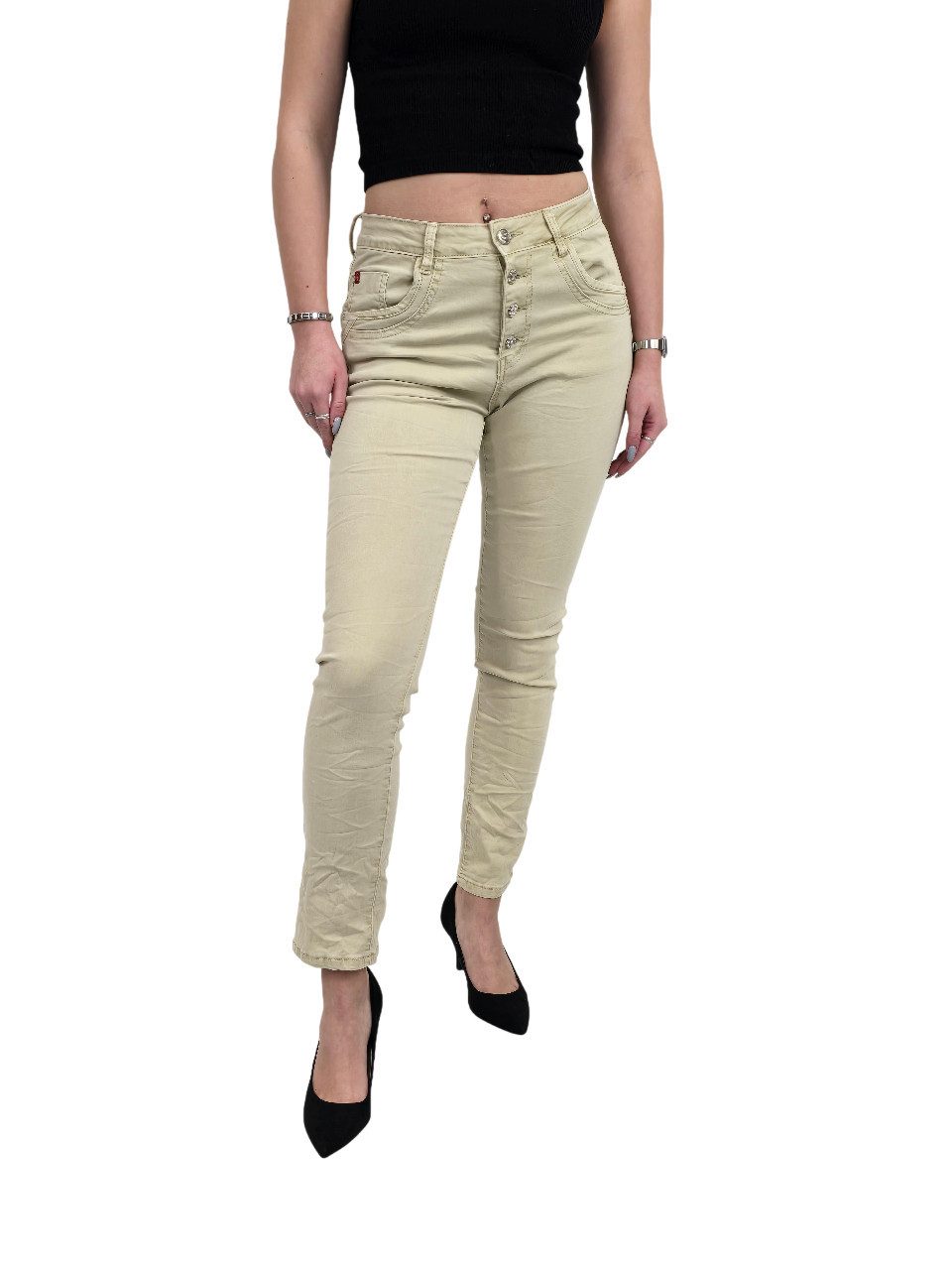 Karostar Slim-fit-Jeans Damen Karostar 4 Knöpfe 36 - 48