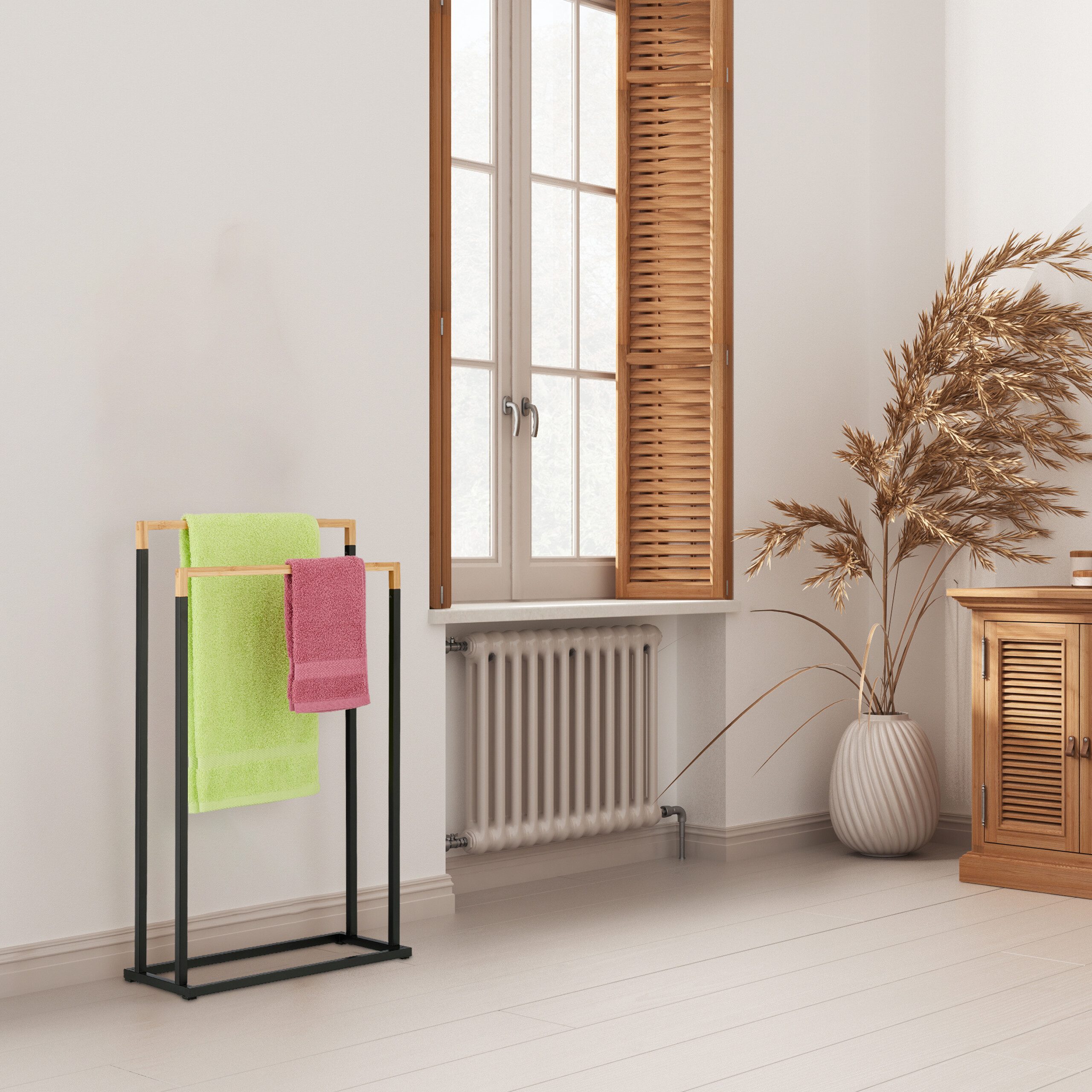 relaxdays Handtuchständer mit 2 Stange günstig online kaufen