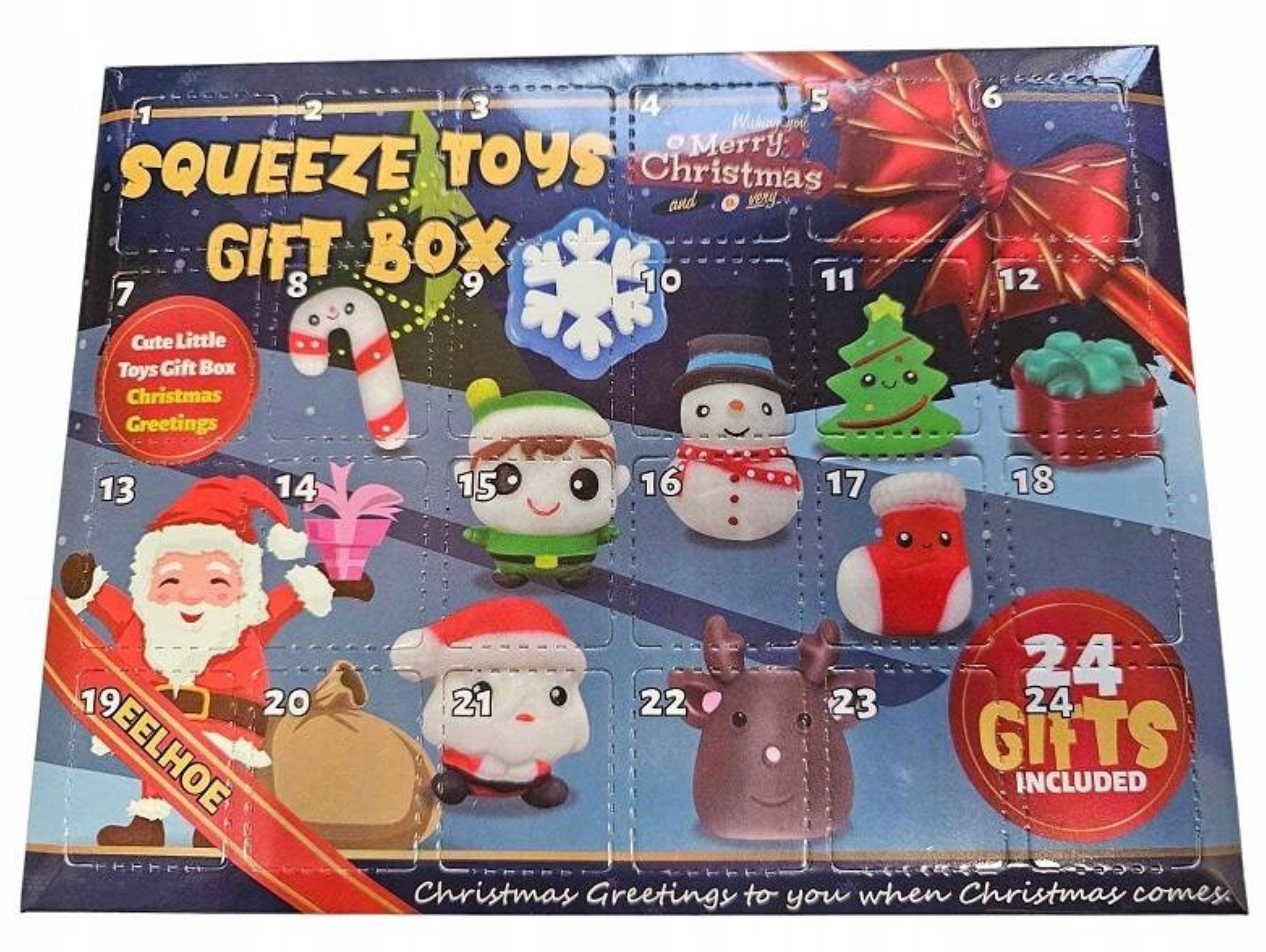 Festivalartikel Adventskalender Adventskalender Kinder Mochi Squishy Anti-Stress 24 Überraschungen (1-tlg)