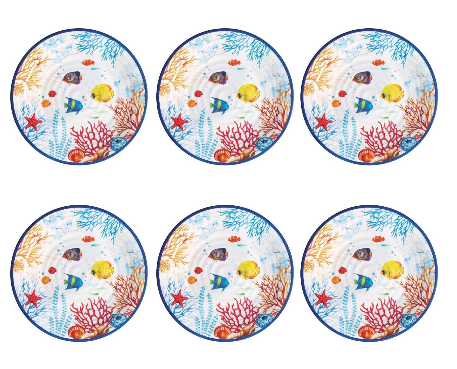 EasyLife Frühstücksteller Bora Bora, Spülmaschinengeeignet, Mehrfarbig, Unterwasser, H: cm