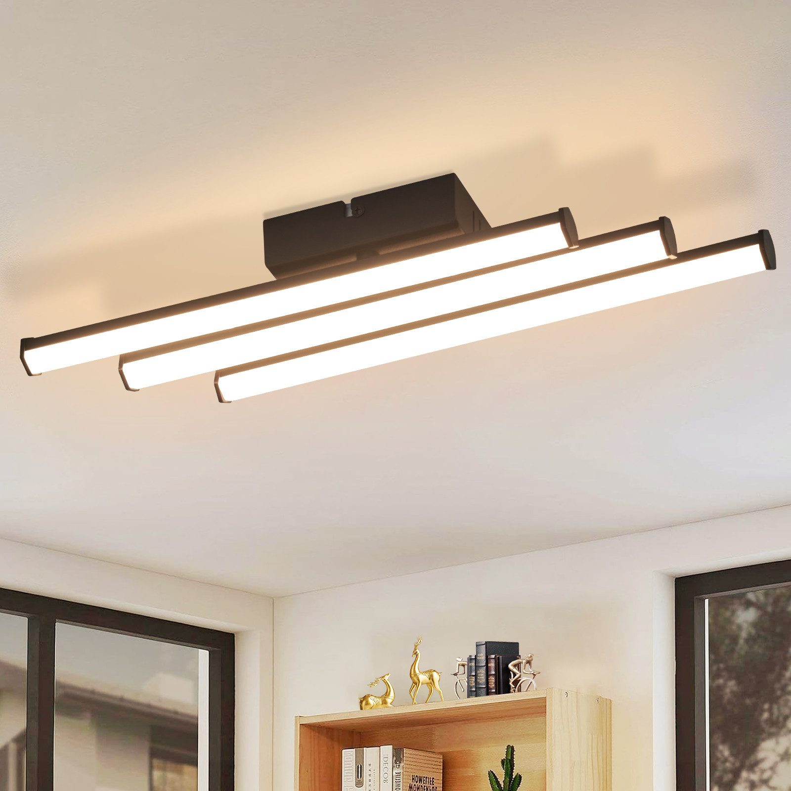 ZMH LED Deckenleuchte Wohnzimmer Schwarz Modern günstig online kaufen