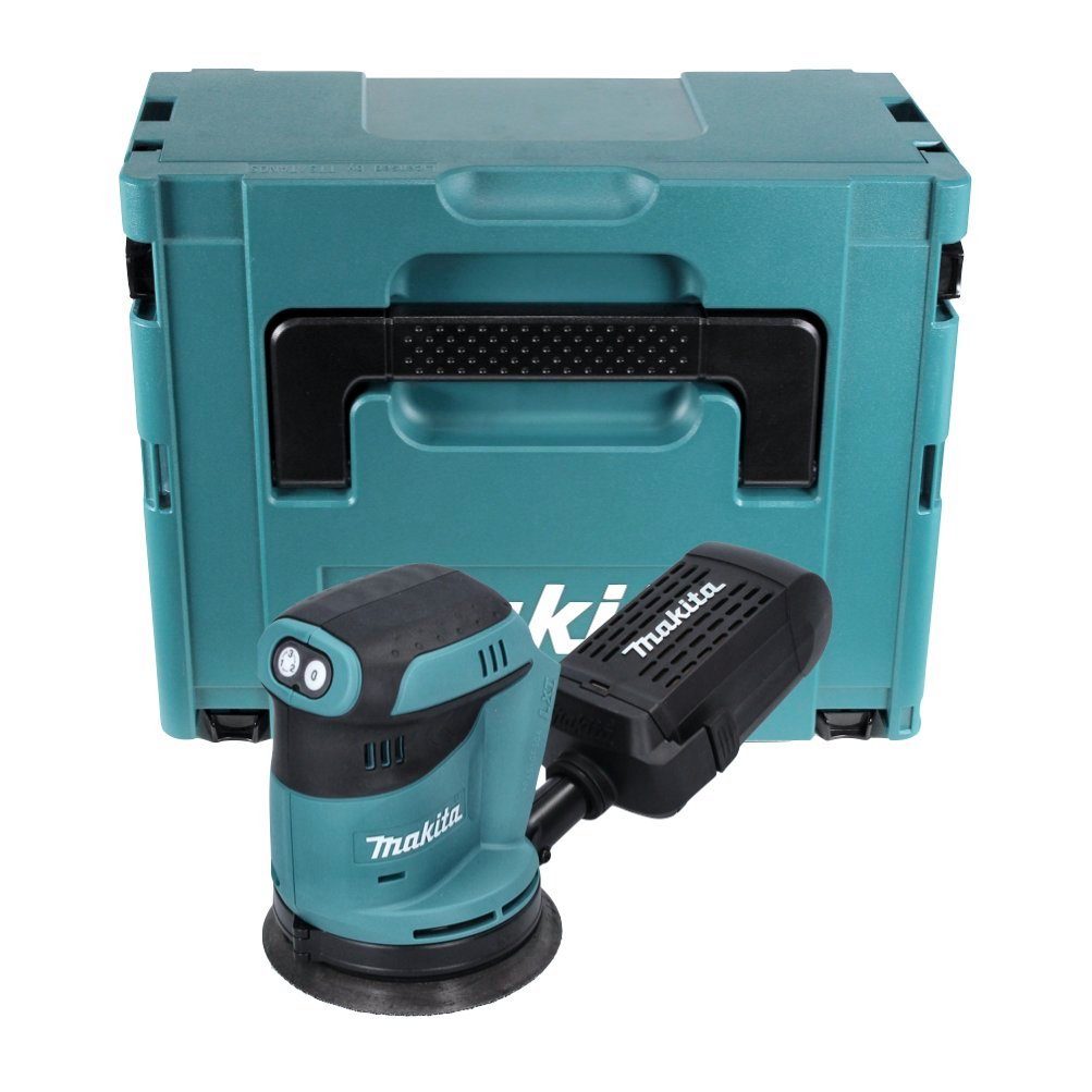 Makita Exzenterschleifer DBO 180 ZJ - Akku, ohne 18 o mm + Akku Makpac 125 Exzenterschleifer V