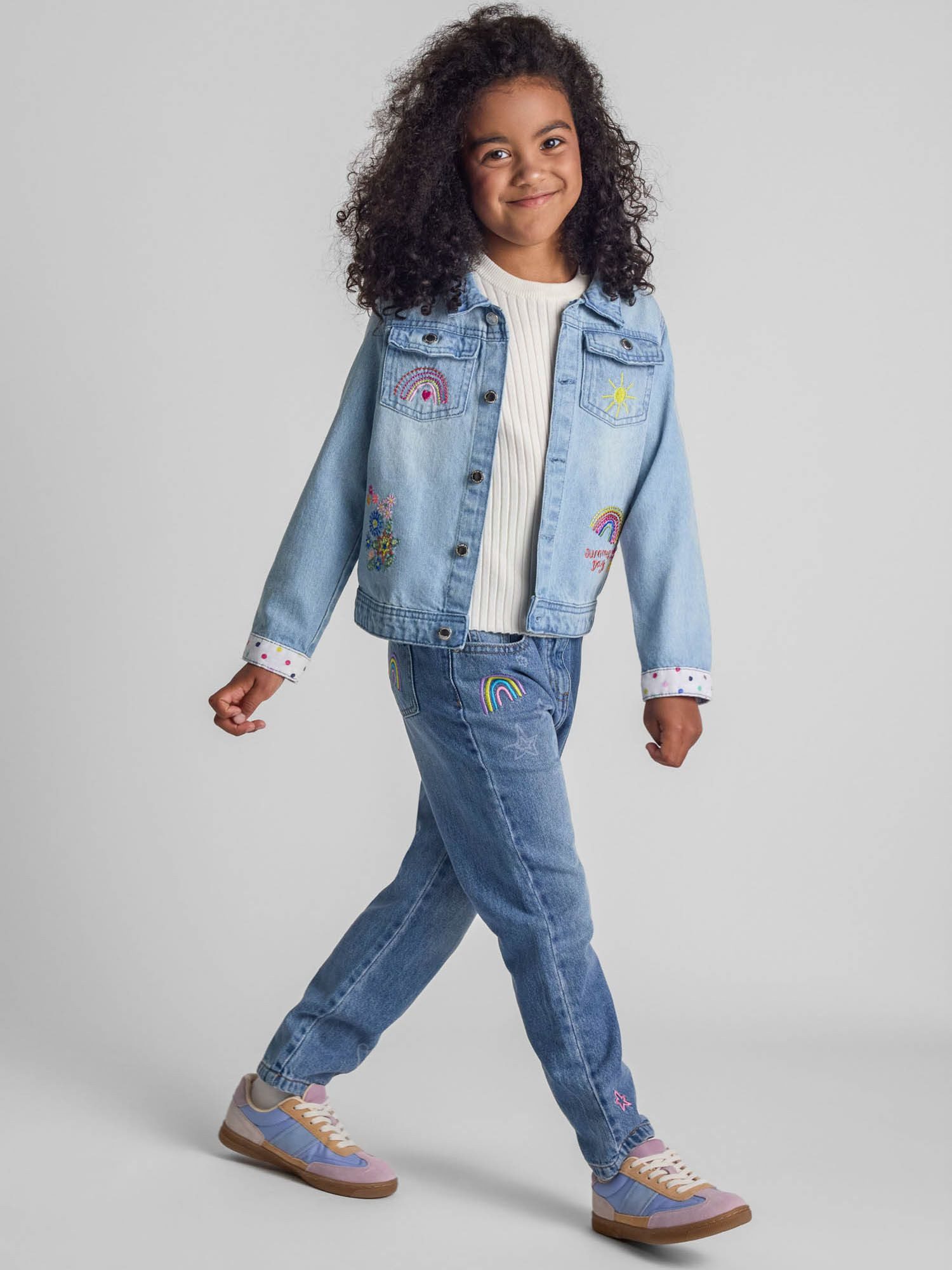 MINOTI Relax-fit-Jeans Trendige Jeans mit Stickereien und Prints (9m-8y) trendiges Design