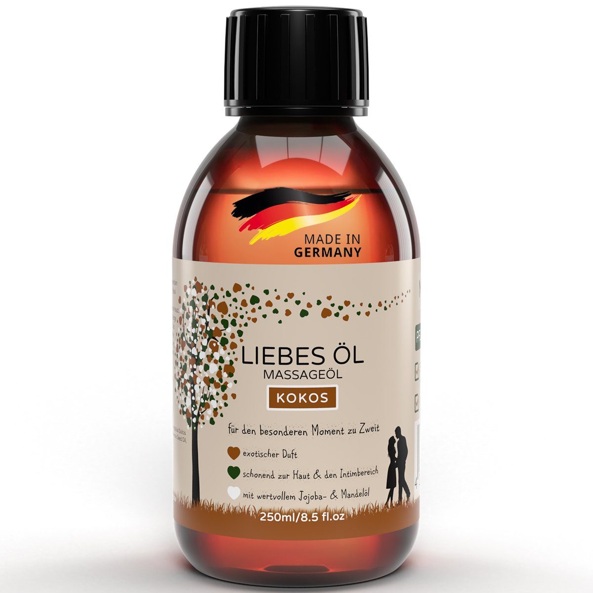 MakeLove Massageöl Sinnliches Liebesöl Pflegeöl für Partnermassagen & Ganzkörper-Massagen 250ml, Kokos