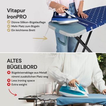 Vitapur Dampfbügelstation Bügelbrett mit Hochwertigem Bügelbezug - Stabiles & Höhenverstellbares