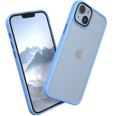 EAZY CASE Handyhülle Outdoor Case für Apple iPhone 14 Plus 6,7 Zoll, Hybrid Handyhülle kratzfest Smart Slimcover Transparent Robust Blau