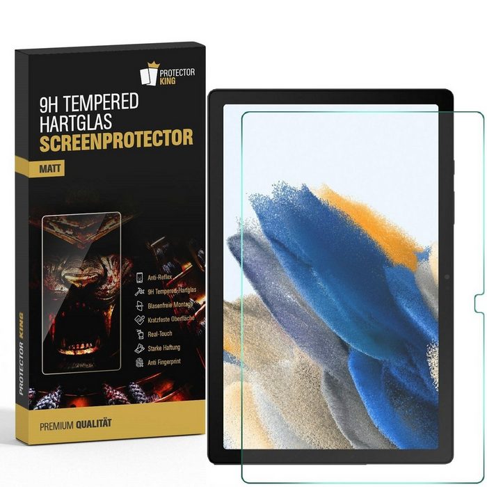 Protectorking Schutzfolie 3x 9H Panzerglas für Samsung Galaxy Tab A8 10.5 (3-Stück 1-Set) Echtes 9H Tempred Panzerglas. Matt ANTI-REFLEX ENTSPIEGELT