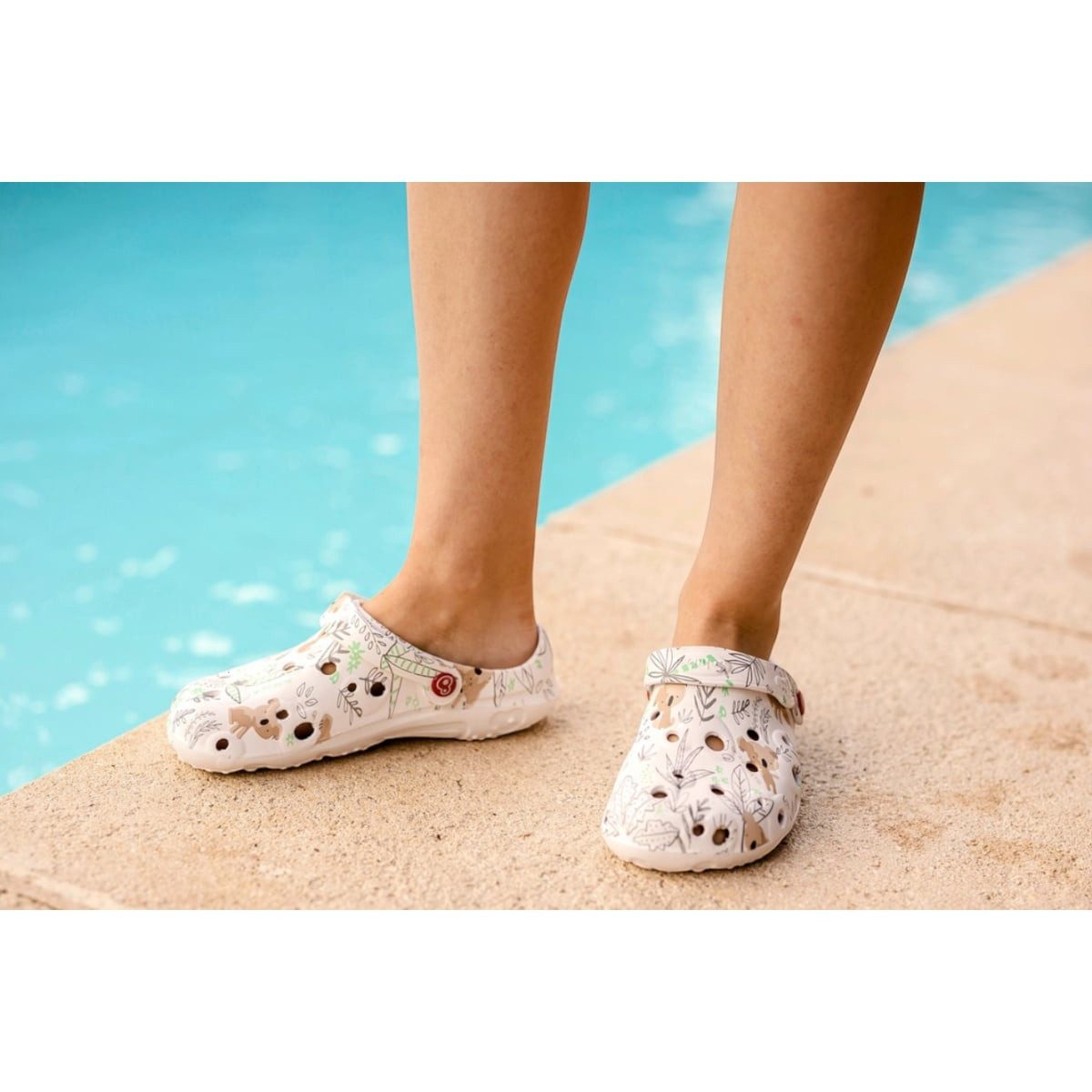 Schuzz Sandale Globule Clog Koala weiss/bunt Damen Badeschuh