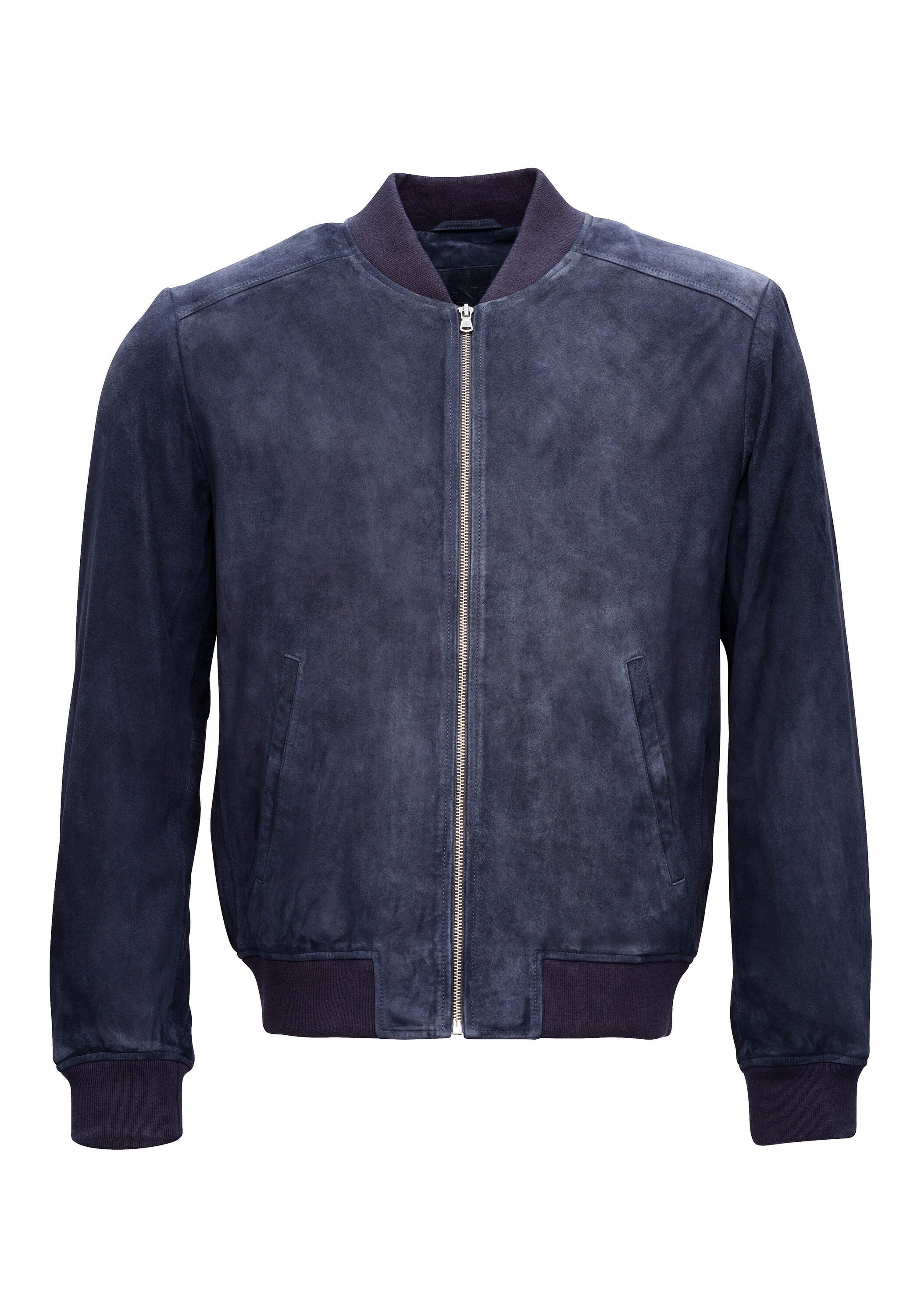 18N62 Lederjacke NEANGLO (1-St) im College-Style aus weichem Ziegenvelours