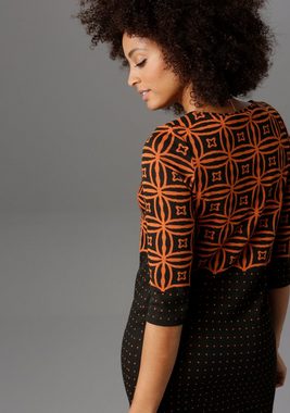Aniston SELECTED Jerseykleid mit modernem Muster- und Punkte-Design