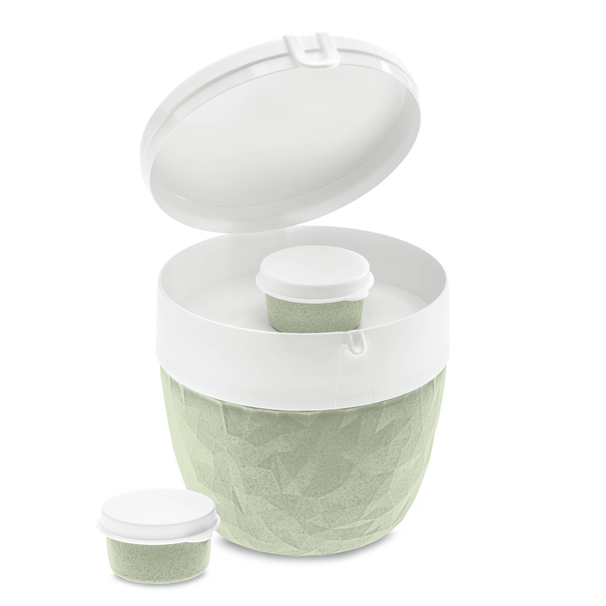 KOZIOL Vorratsdose Lunchboxen BENTOBOX L für Salate und Dressings, 3-teilig, KOZIOL, Kunststoff