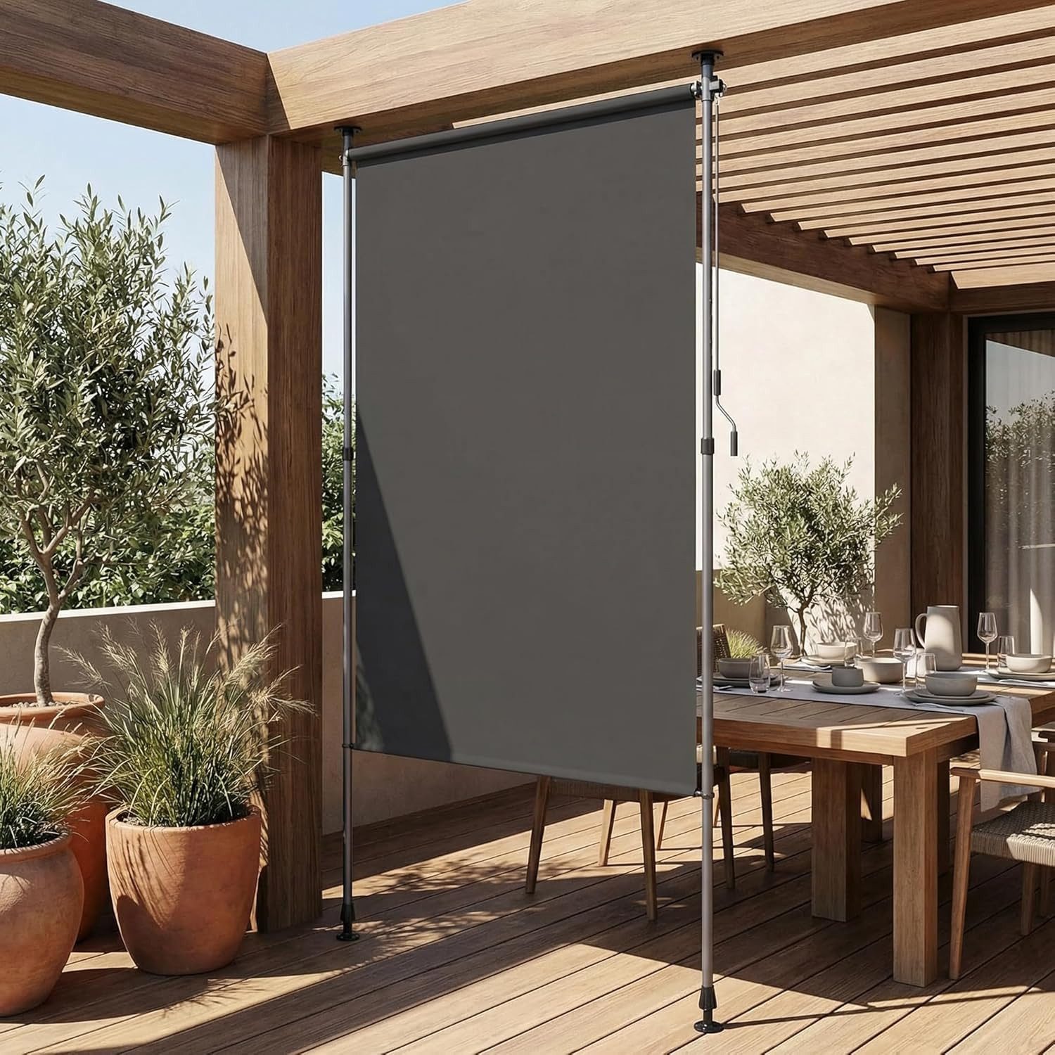 Senkrechtmarkise Balkon ohne Bohren 120/150/200x270cm