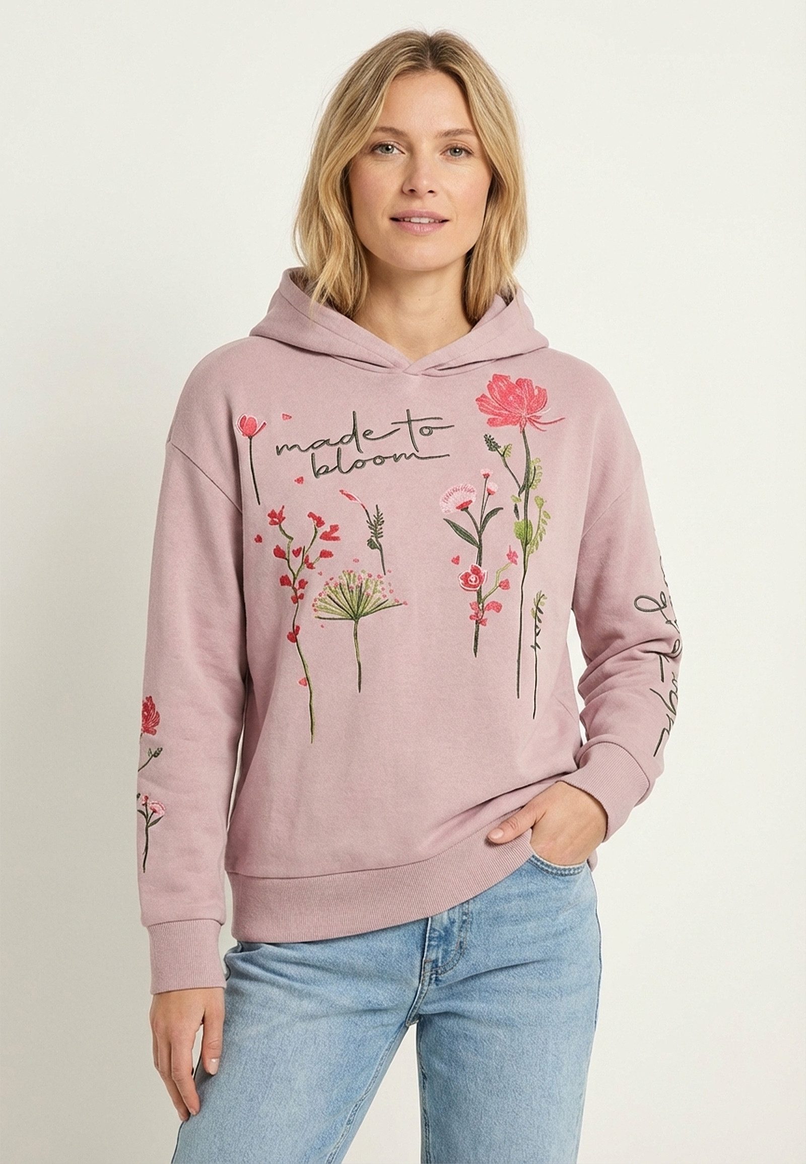 Eight2Nine Hoodie Florale Stickerei mit motivierenden Botschaften (1-tlg) D10600BA02830A_Sweat
