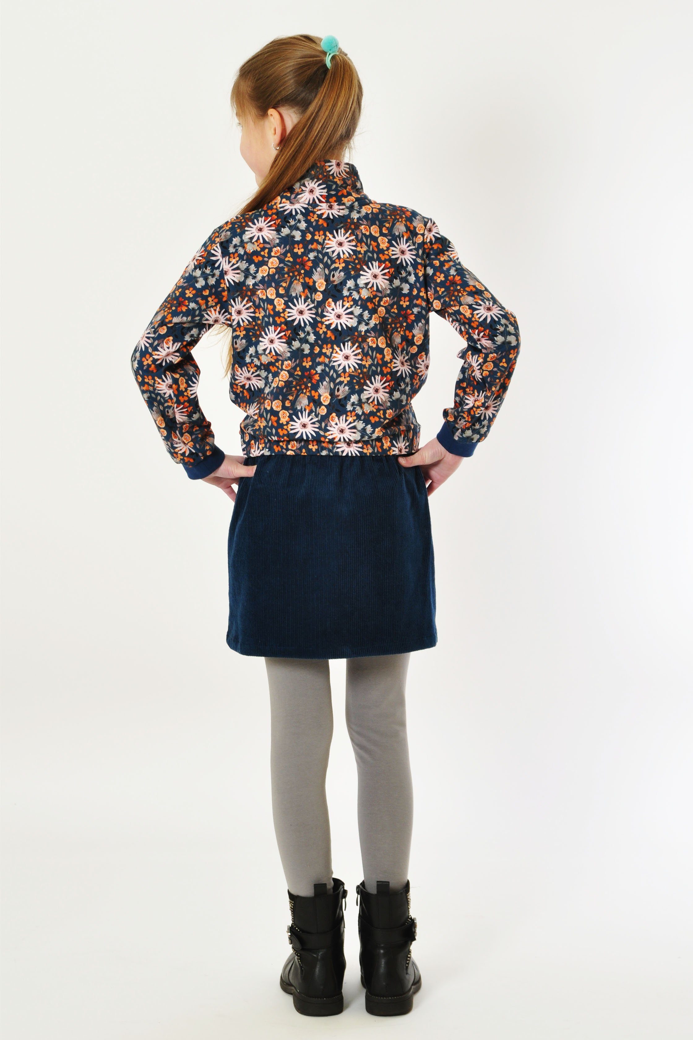 coolismo Sweatshirt Sweater für Mädchen blau Produktion Motivdruck Baumwolle, mit europäische Blumen
