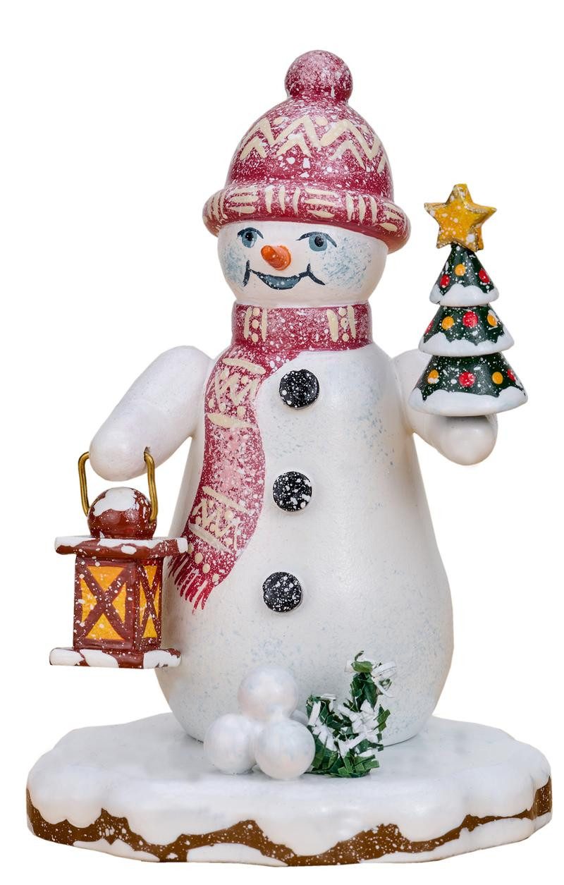 Hubrig Volkskunst GmbH Schneemann Winterkinder Schneemann Tannenlicht Höhe 9 cm - Neuheit 2026, handbemalt