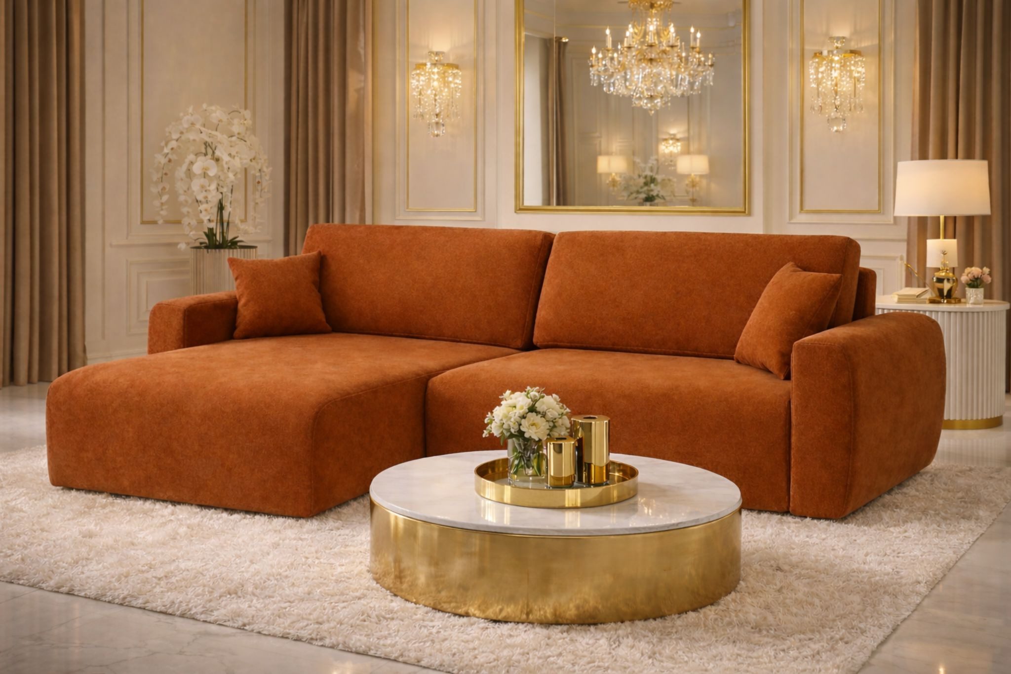 Kaiser Möbel Ecksofa mit Schlaffunktion und Bettkasten Ariel L Velours Sofa Salvador, mit Schlaffunktion,integrierter Stauraum,pflegeleichter Veloursstoff