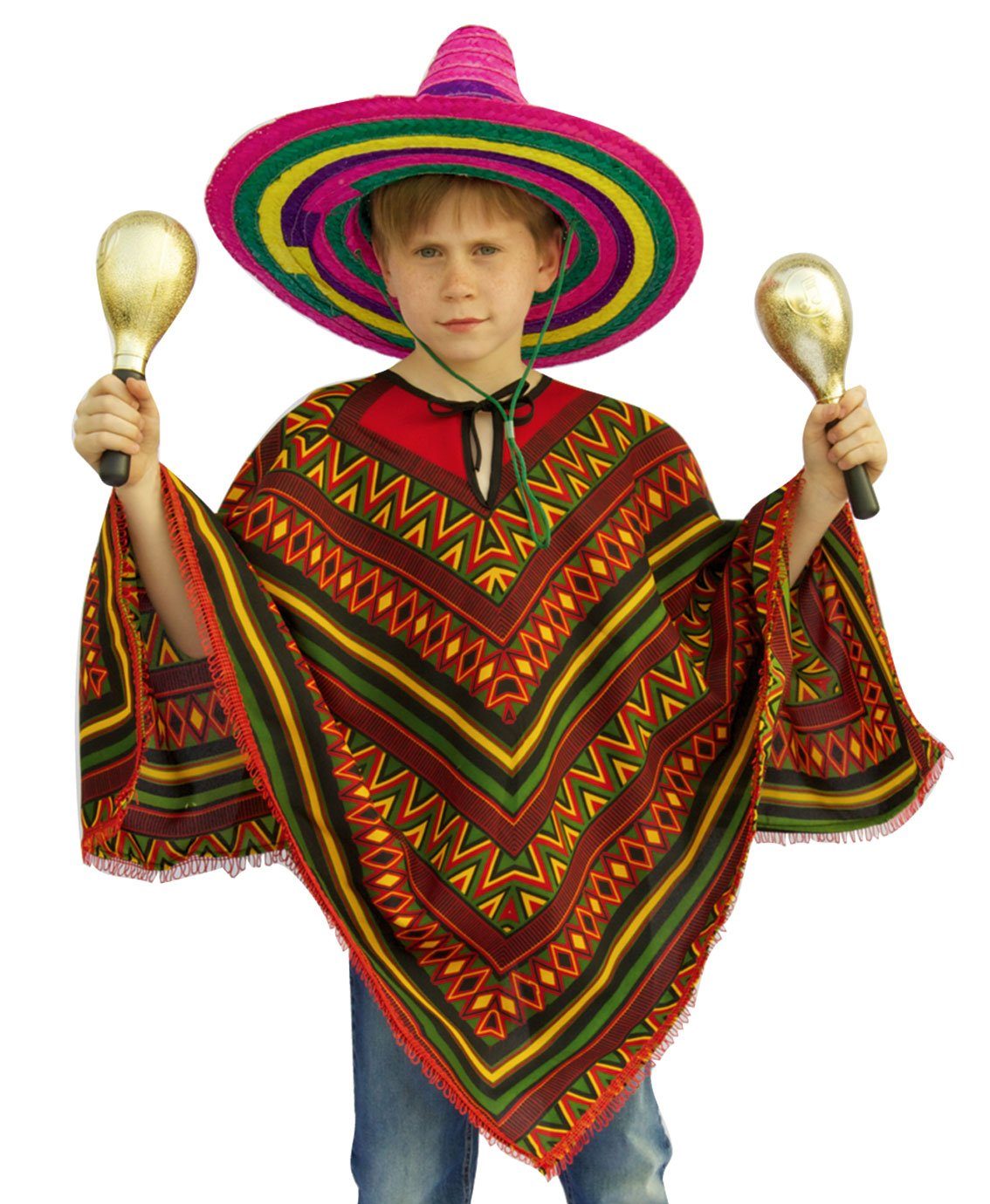 Karneval-Klamotten Kostüm »Poncho Mexico Kinder«, Bunter Kinder Poncho,  Unisex, Jungen, Mädchen, Faschingskostüm online kaufen | OTTO