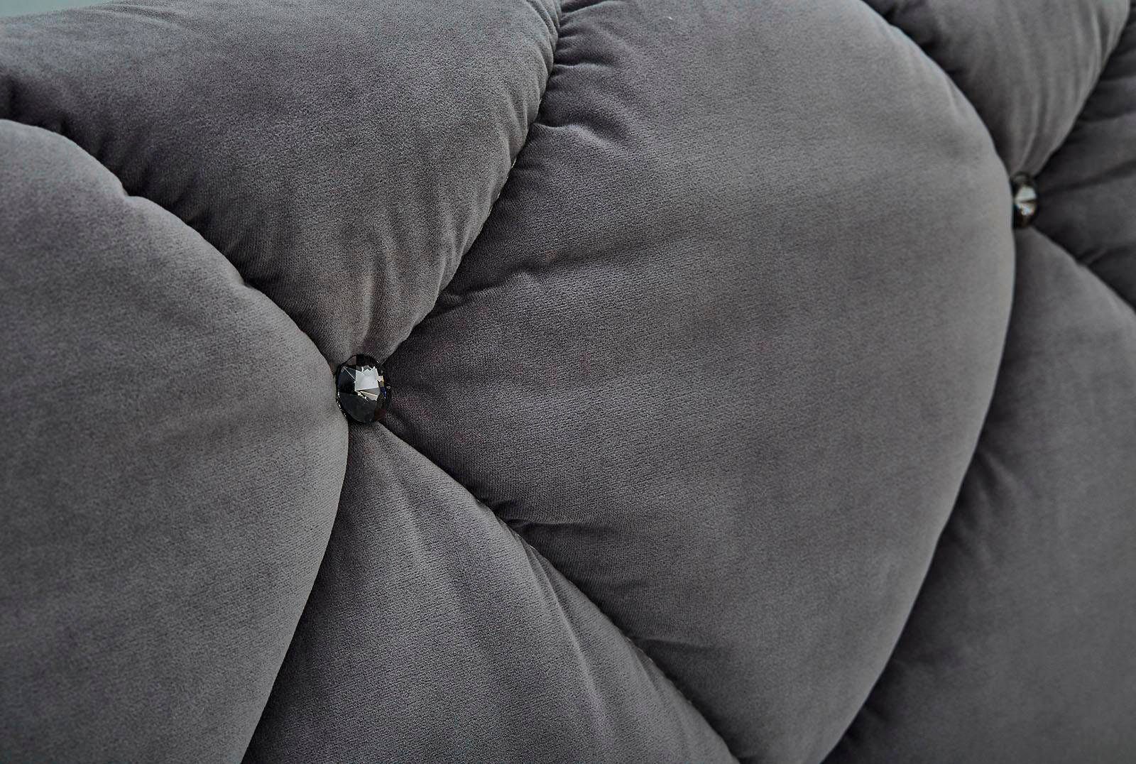Jockenhöfer Gruppe Boxspringbett BELLA inkl. 7-Zonen-TTFK-Matratze H3, Kaltschaum-Topper, Kopfteil mit Rauchglas-Steinen, 140/180 cm x200 cm – Bild 3 von 5