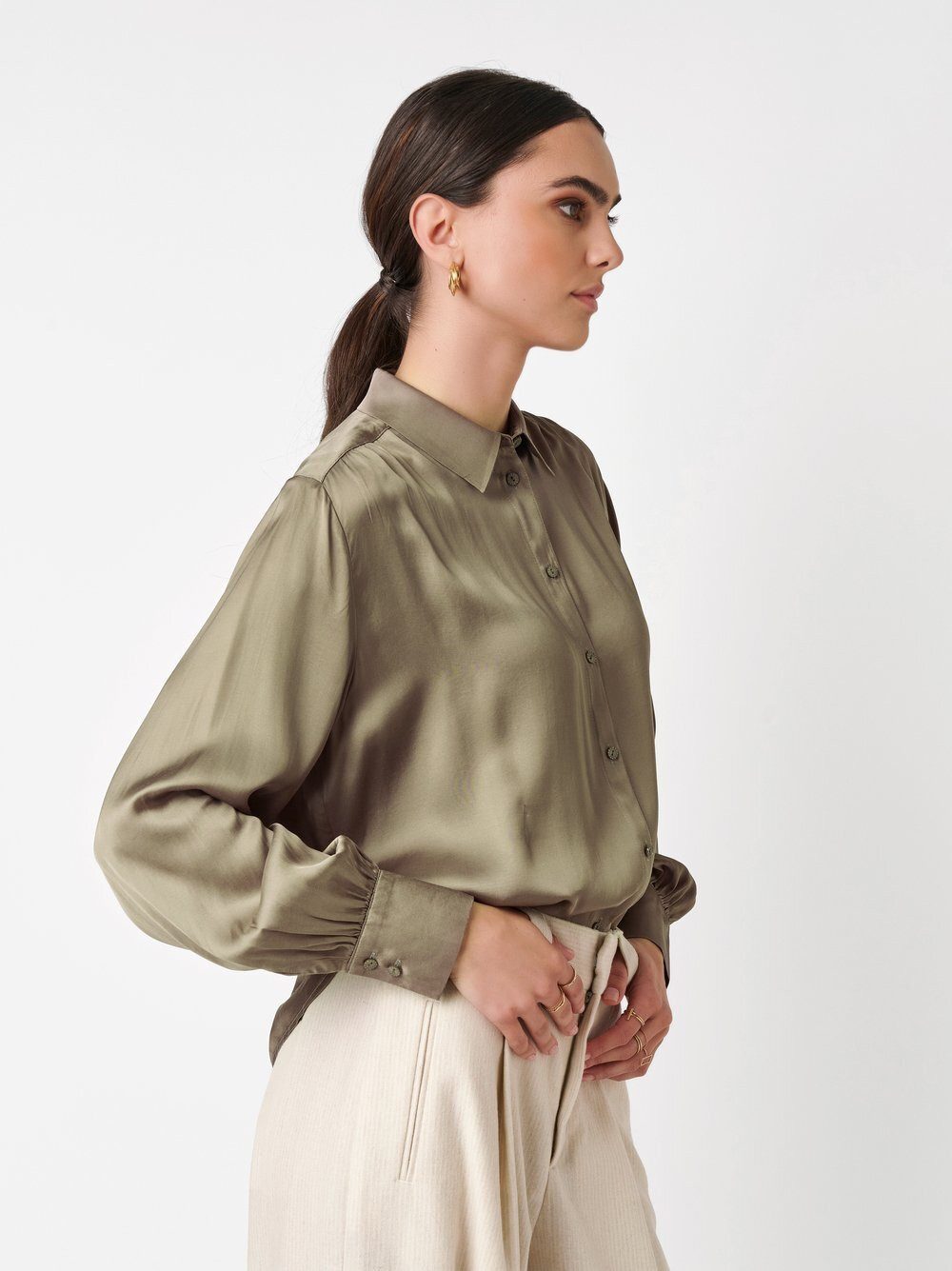 DESOTO Klassische Bluse Lena mit Volumenärmel