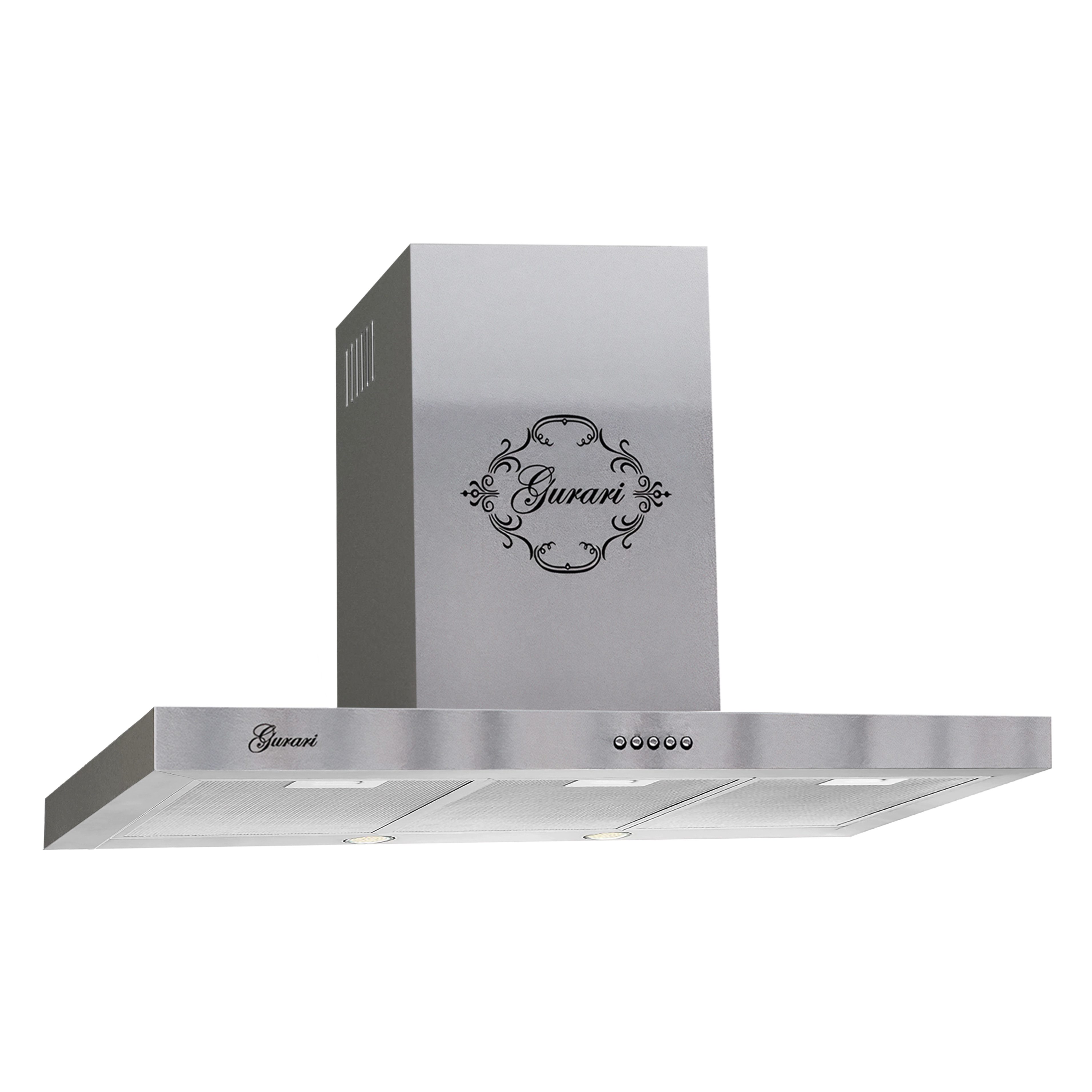 GURARI Wandhaube GCH F 461.9 inkl. Umluftset GCH F 461.9 inkl. Umluftset, Dunstabzugshaube 90 cm Edelstahl, 1000m³/h