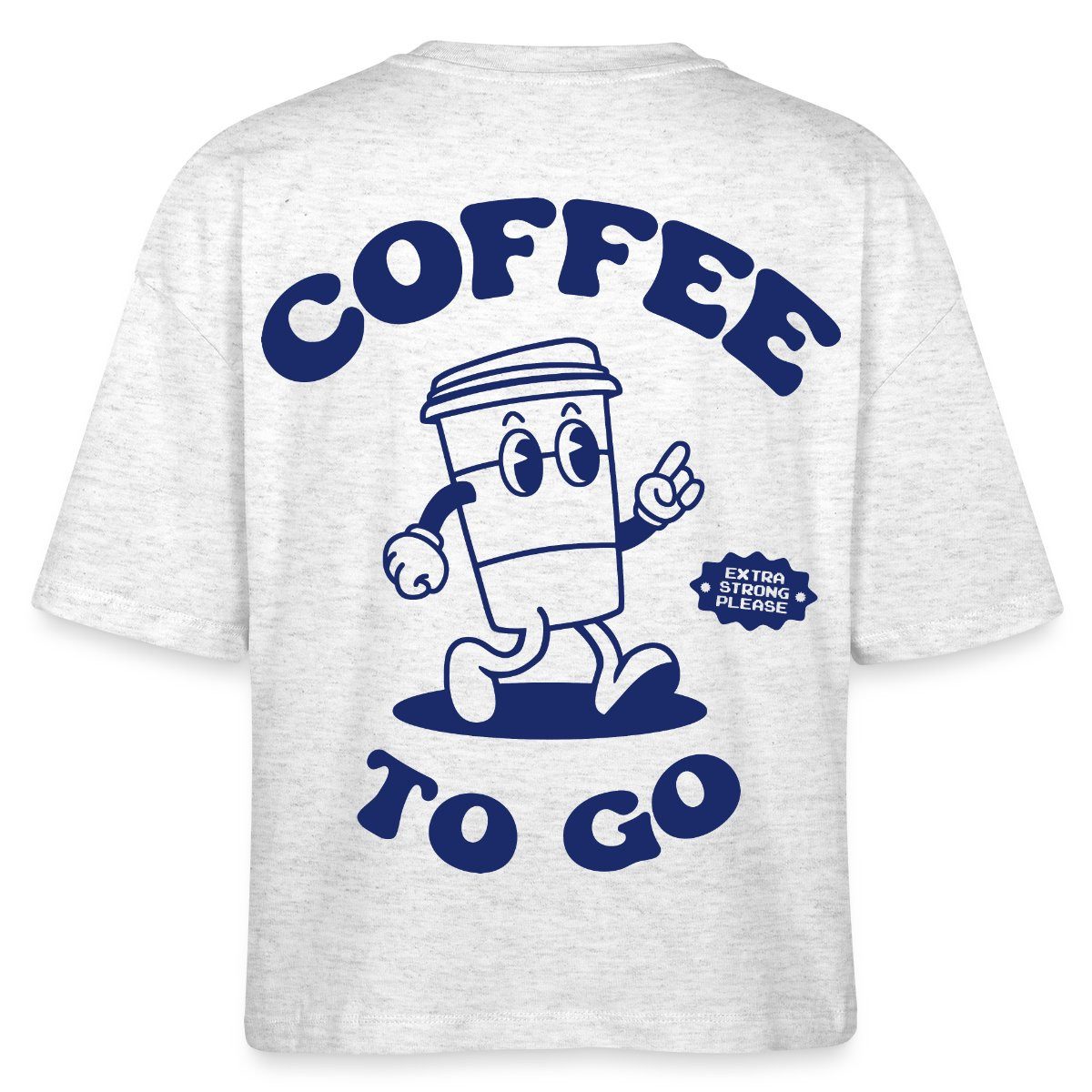 T-Shirt Coffee To Go Illustration Retro Boxy Shirt Damen