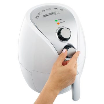 monzana Heißluftfritteuse, 1350 W, 3,6L mit Rezeptheft 9in1 Funktion 80-200°C Cool Touch Weiß