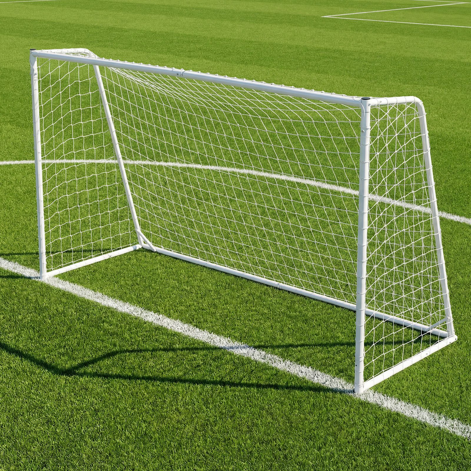 COSTWAY Fußballtor, Mit stabilem Metallrahmen & PE-Netz, 300 x 204 cm