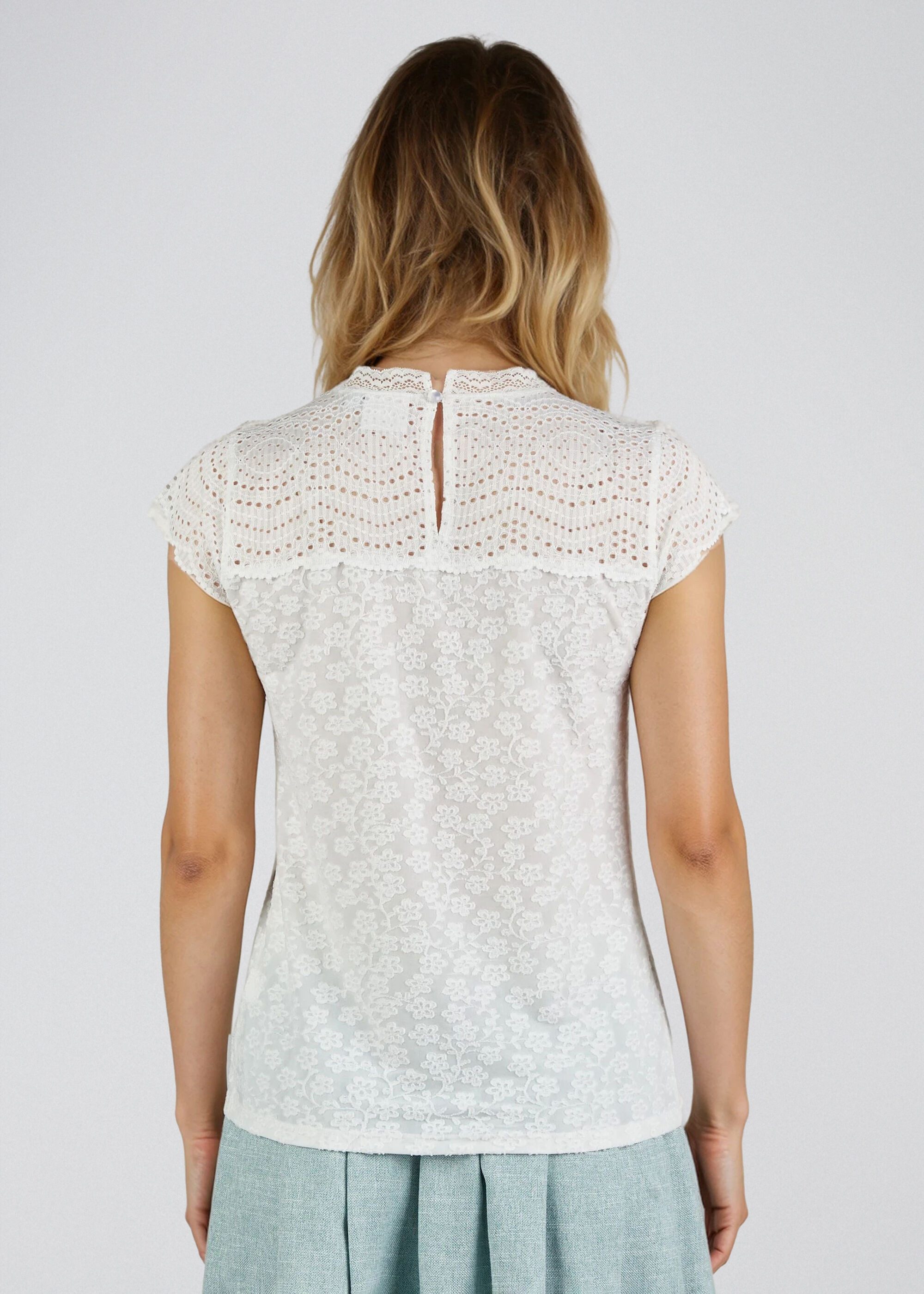 Spieth & Wensky Trachtenbluse Helena spitzenförmiger Wellensaum