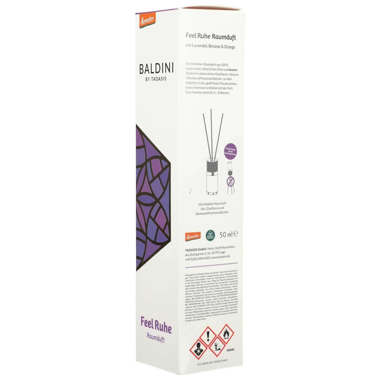 TAOASIS GmbH Natur Duft Manufaktur Duftöl BALDINI Feelruhe Raumduftset mit Stäbchen 50ml PZN 16939831