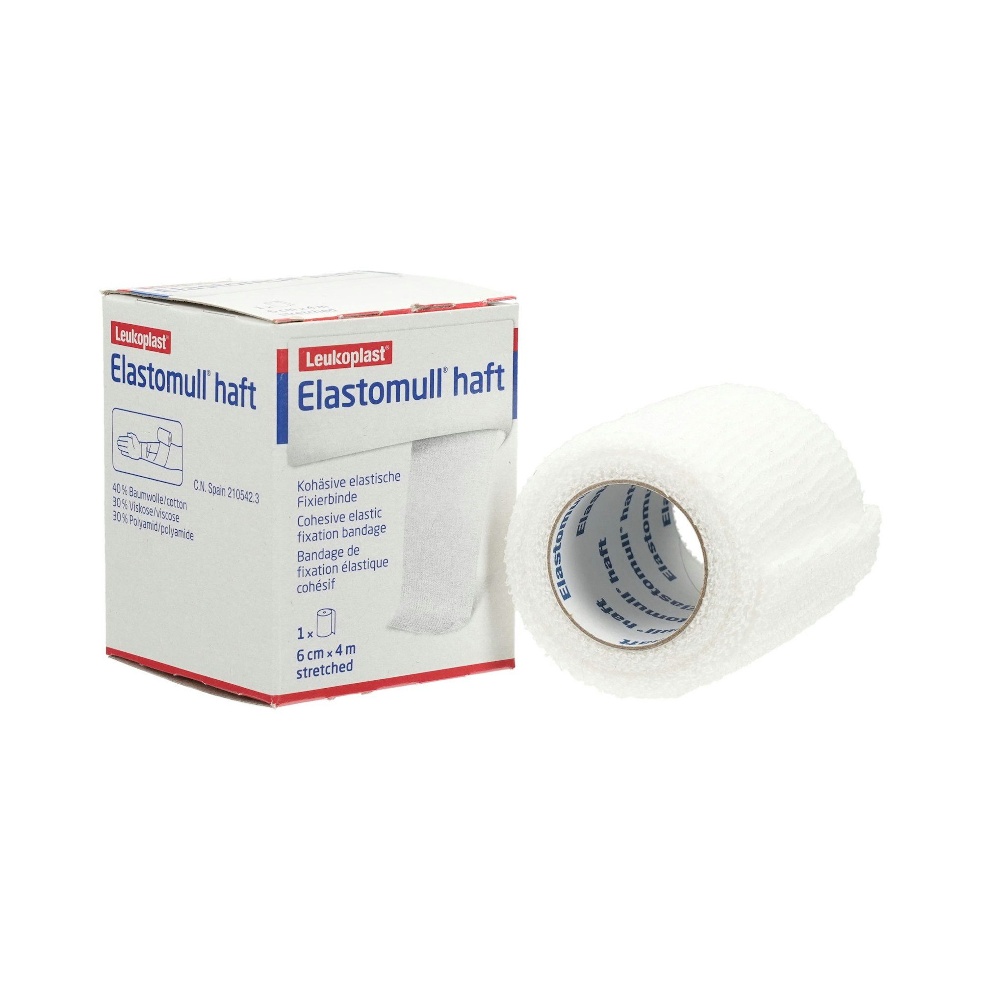 Elastomull Bandage ELASTOMULL haft 6 cmx4 m Fixierbinde 1 Stück