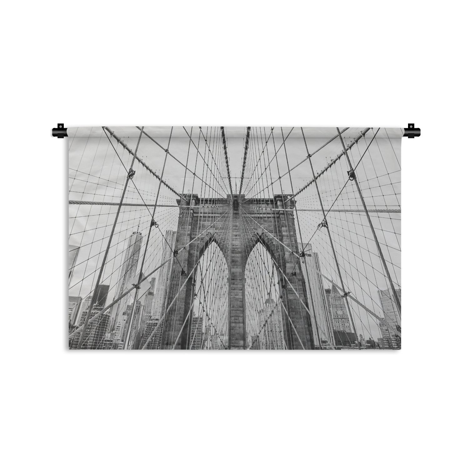 MuchoWow Wanddekoobjekt Brooklyn Bridge - Brücke - Architektur - Gebäude, Wanddeko für Wohnzimmer, Schlafzimmer, Kleid, Wandbehang, Kinderzimmer | Wandobjekte