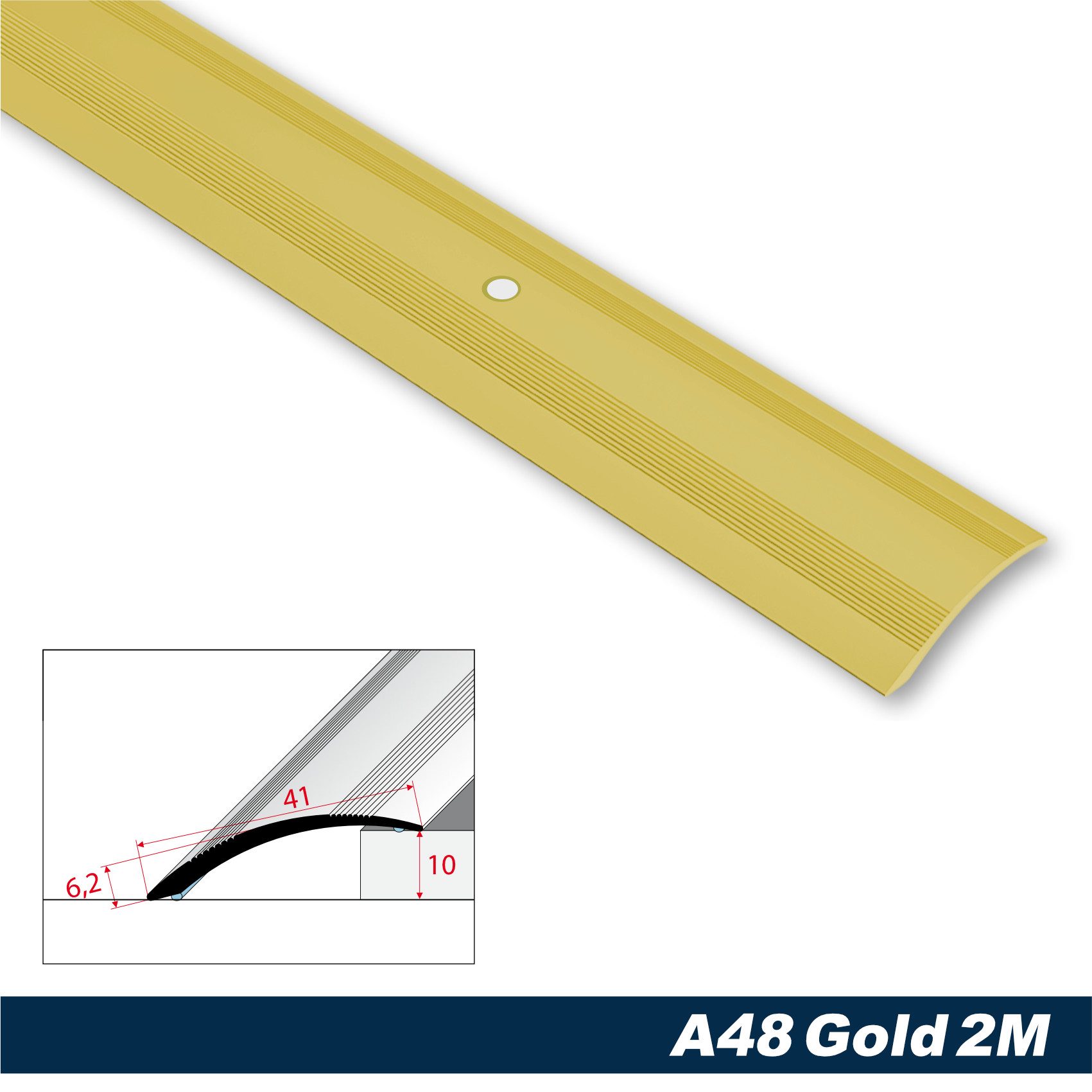 Effector Übergangsprofil (Anpassungsprofile aus eloxiertem Aluminium, Bodenleiste (2 Meter Gold) Übergangsprofil Bodenleisten Ausgleichsprofil Alu)