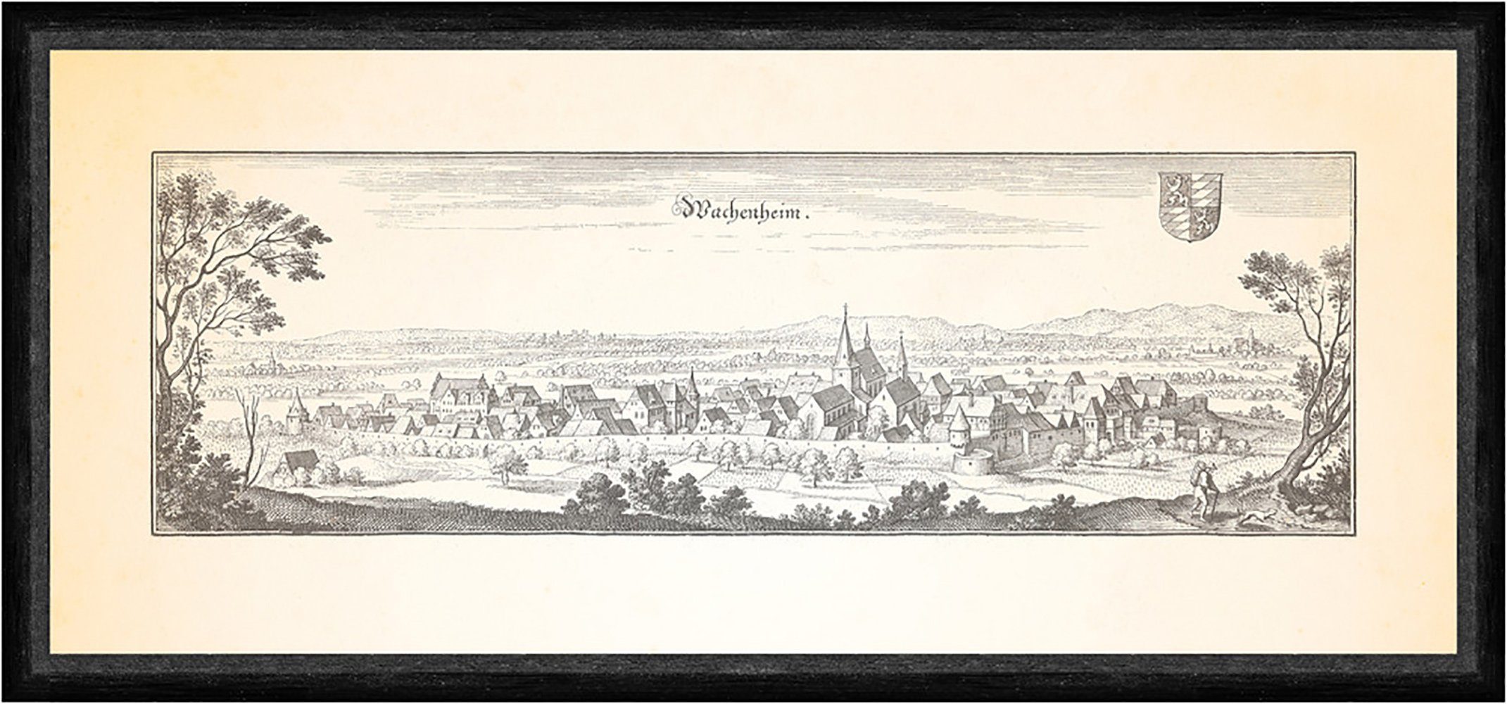 Kunstdruck Wachenheim Weinstrasse Rheinebene Wachtenburg St. Georgskirche Faks_Me