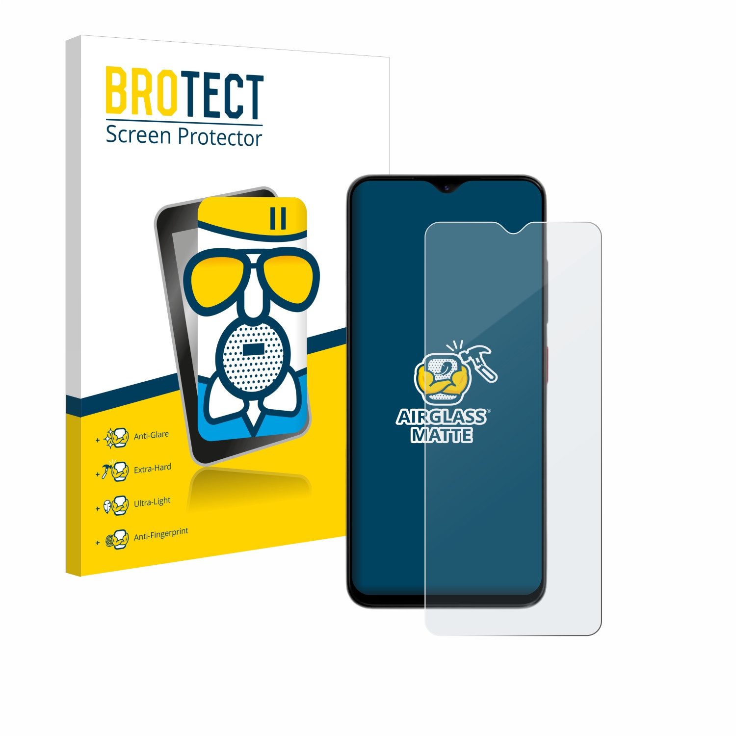 BROTECT Displayschutzglas Folie für ZTE Blade A35e, Schutzfolie Glas Panzer Display Schutz matt