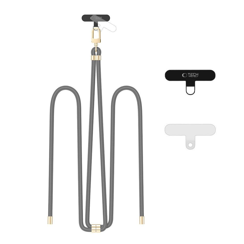 TECH PROTECT Handykette Umhängeband Schulterkordel Handykordel, längenverstellbar, 2 Adapter, Karabiner