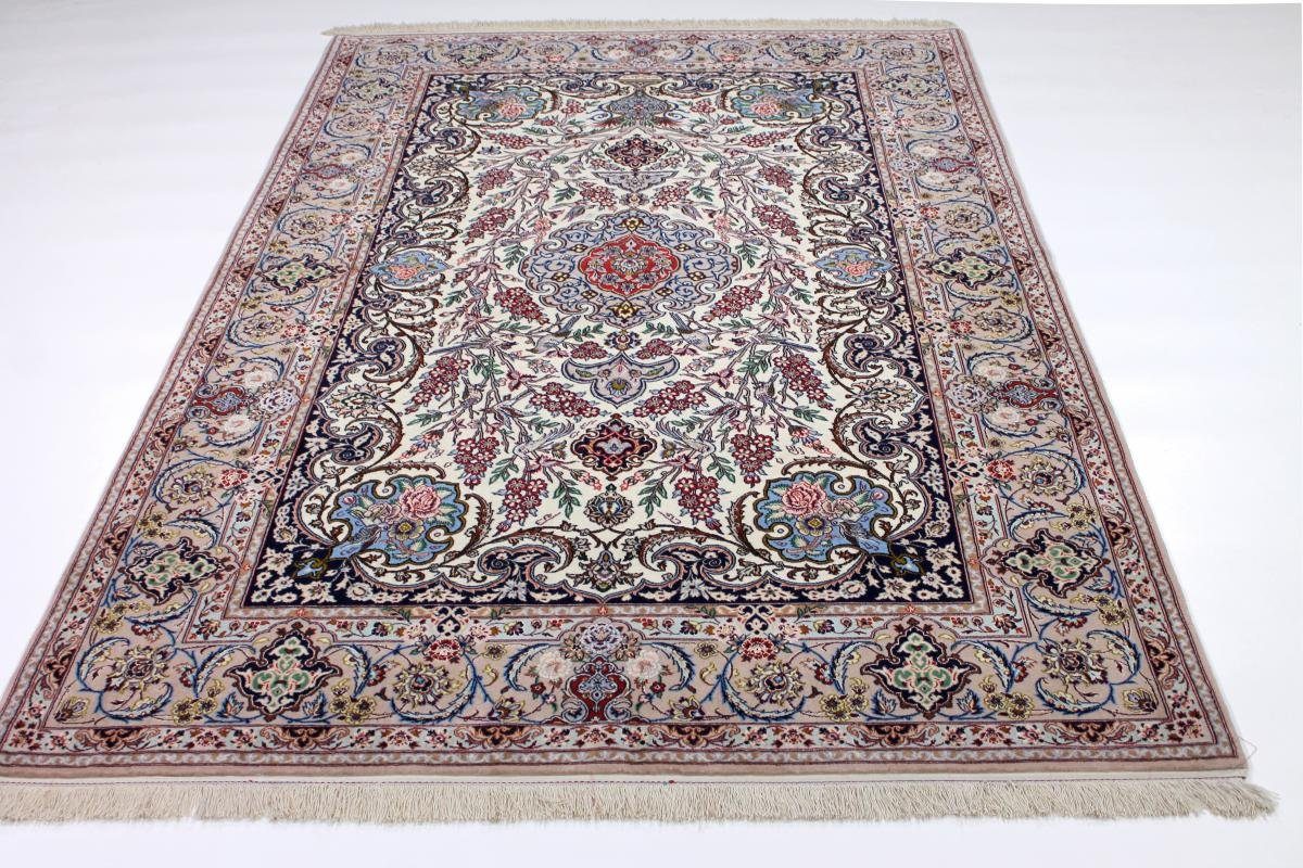 Orientteppich Isfahan Seidenkette 152x219 Orientteppich, 6 rechteckig, Nain Trading, mm Handgeknüpfter Höhe