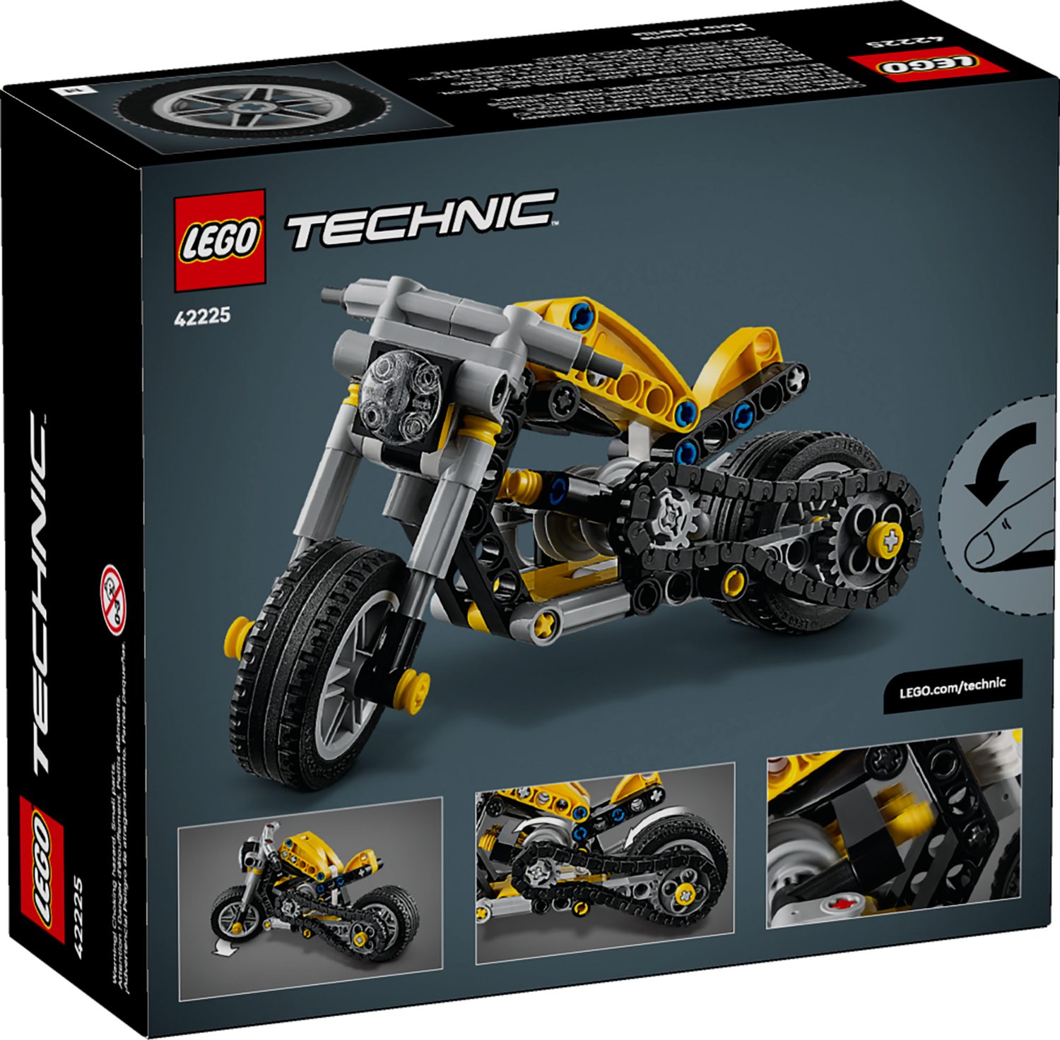 LEGO® Technic 42225 Gelbes Motorrad Spielbausteine, (Set, 151 St., Set)