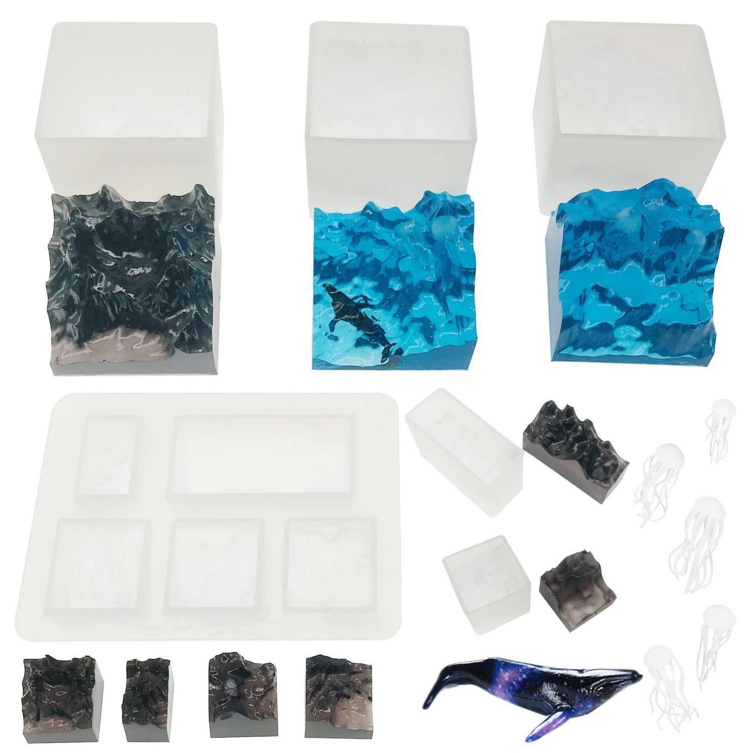 LuxusKollektion Modellierwerkzeug Silikonform Resin Berg/Ozean DIY Schmuck Deko, (1 St)