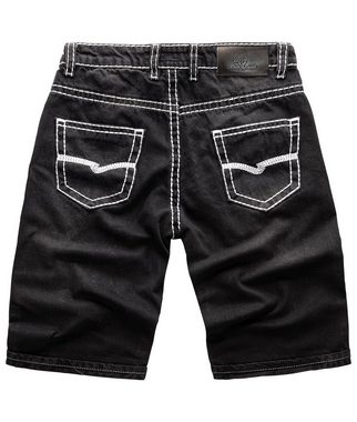 Rock Creek Jeansshorts Herren Shorts Denim Schwarz dicke Naht RC-2076