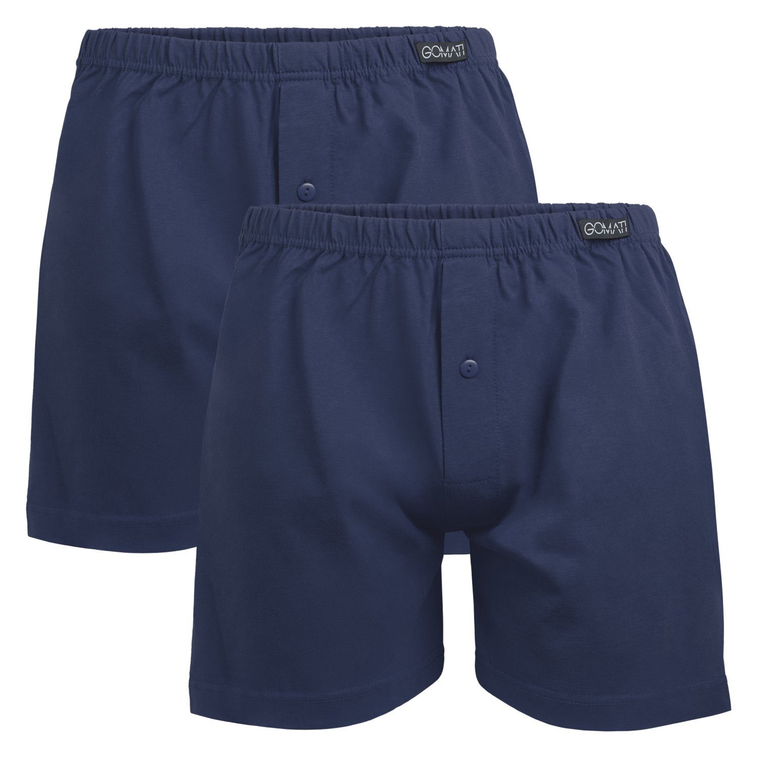 Gomati Boxershorts Herren Jersey Navy Boxershorts Baumwolle (2er aus Stretch Shorts Pack) Deep