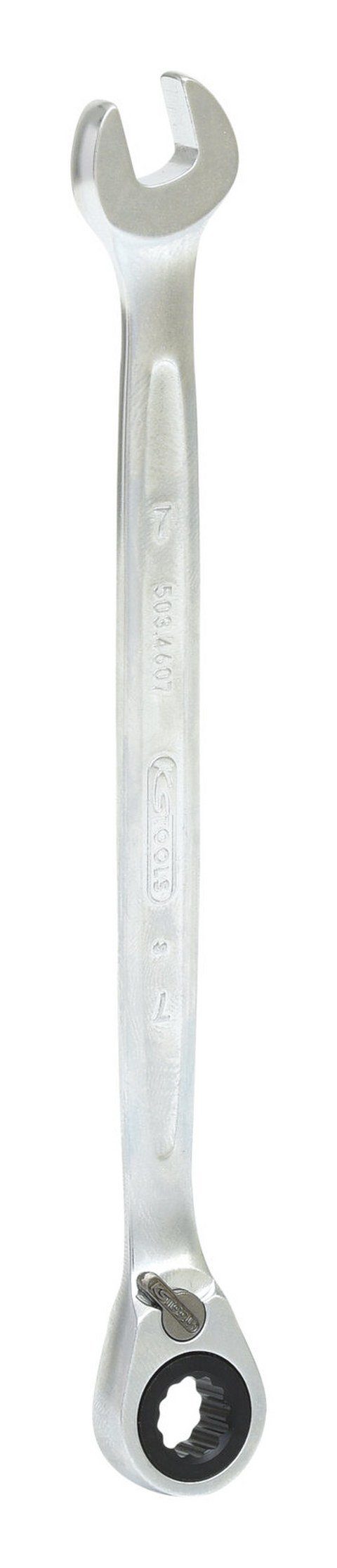 KS Tools Ratschenringschlüssel GEARplus, Ratschenringmaulschlüssel, umschaltbar, 7 mm
