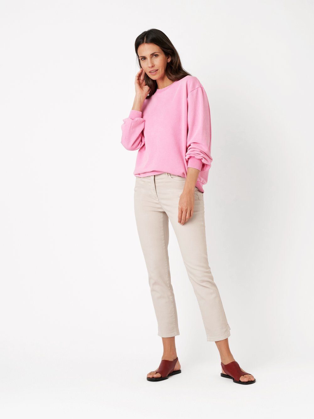 TONI Slim-fit-Jeans Be Loved 7/8 mit kleinen Saum-Schnallen