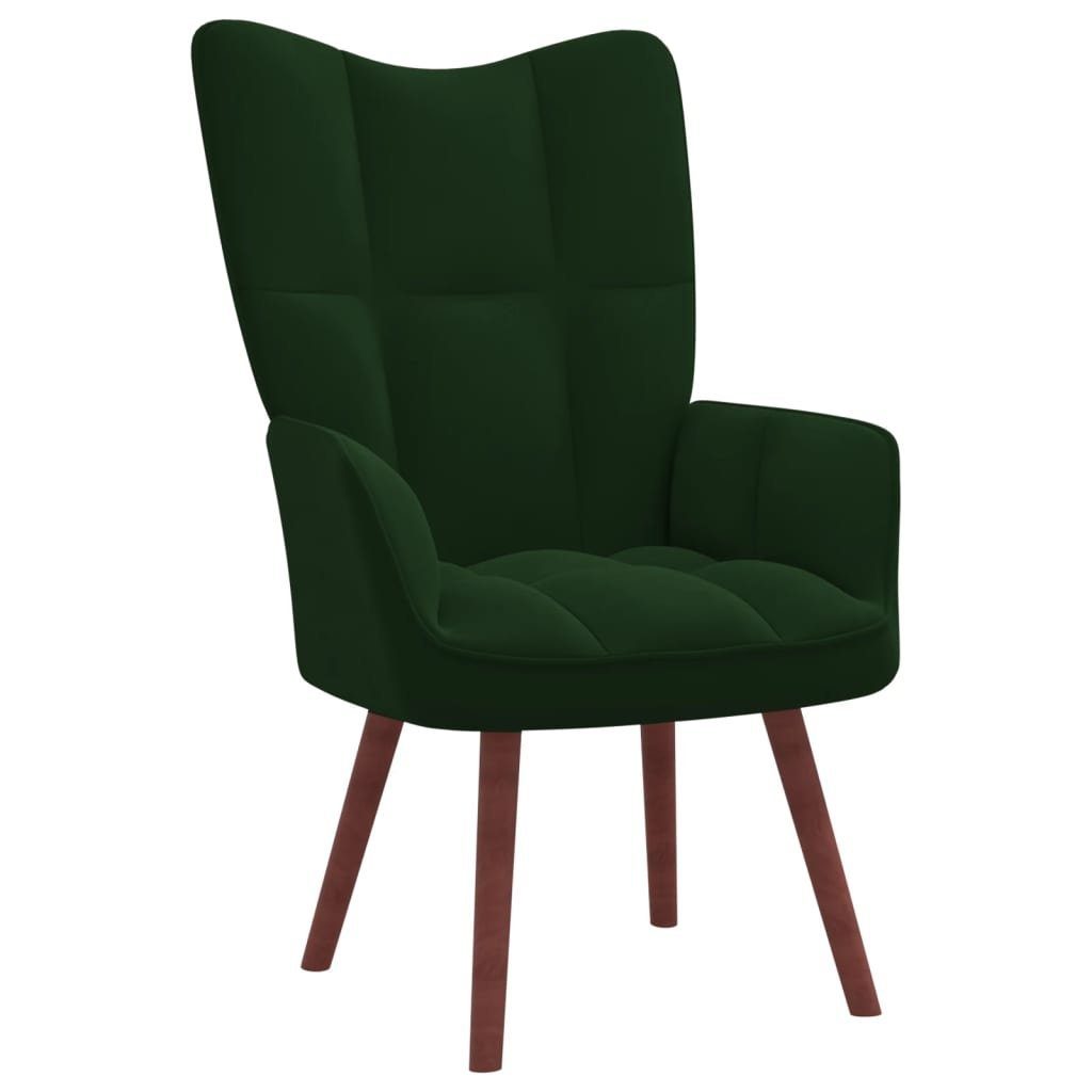 furnicato Sessel Relaxsessel Dunkelgrün Samt | Einzelsessel